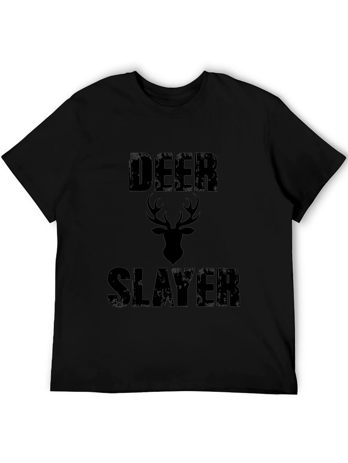 Deer Slayer Graphic Print Mens Black T-Shirt