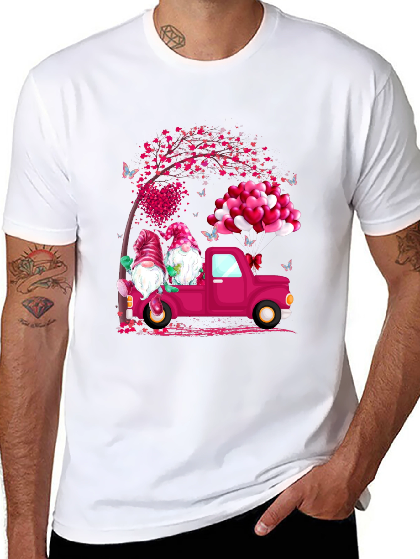 Gnome Love Truck Valentines Day T-Shirt