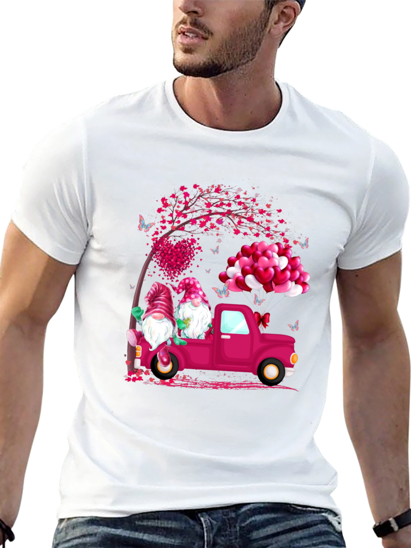 Gnome Love Truck Valentines Day T-Shirt