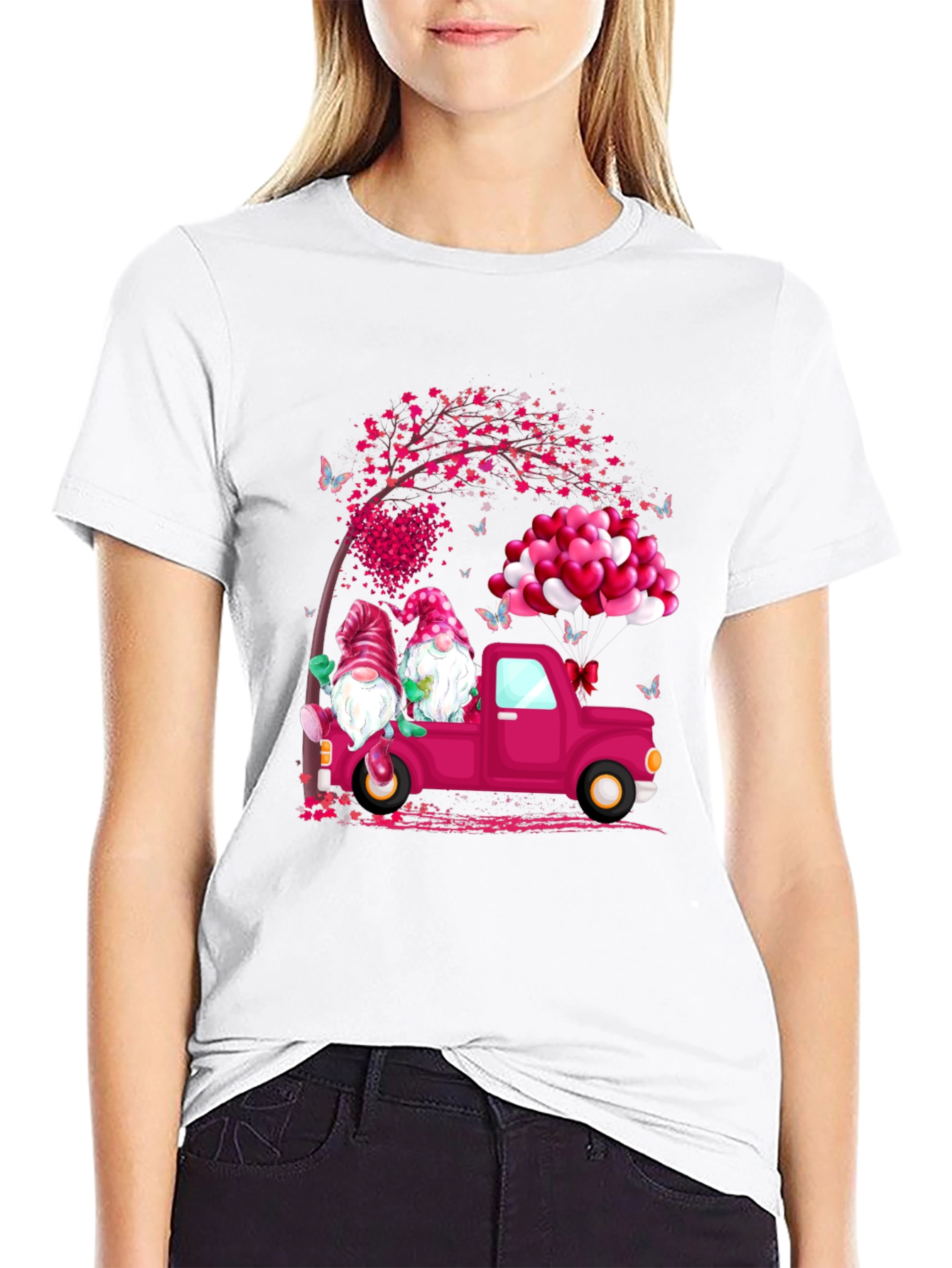 Gnome Love Truck Valentines Day T-Shirt