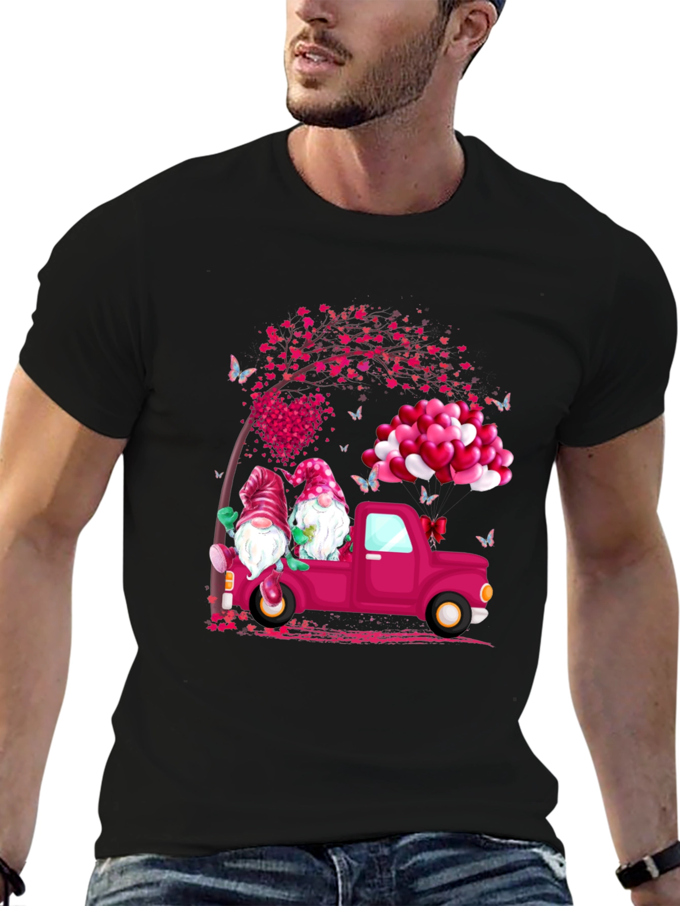 Gnome Love Truck Valentines Day T-Shirt