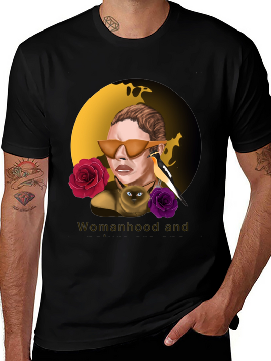 Womanhood and Art Graphic Black T-Shirt