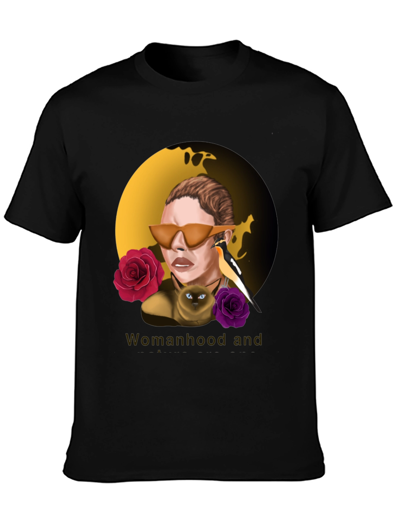 Womanhood and Art Graphic Black T-Shirt