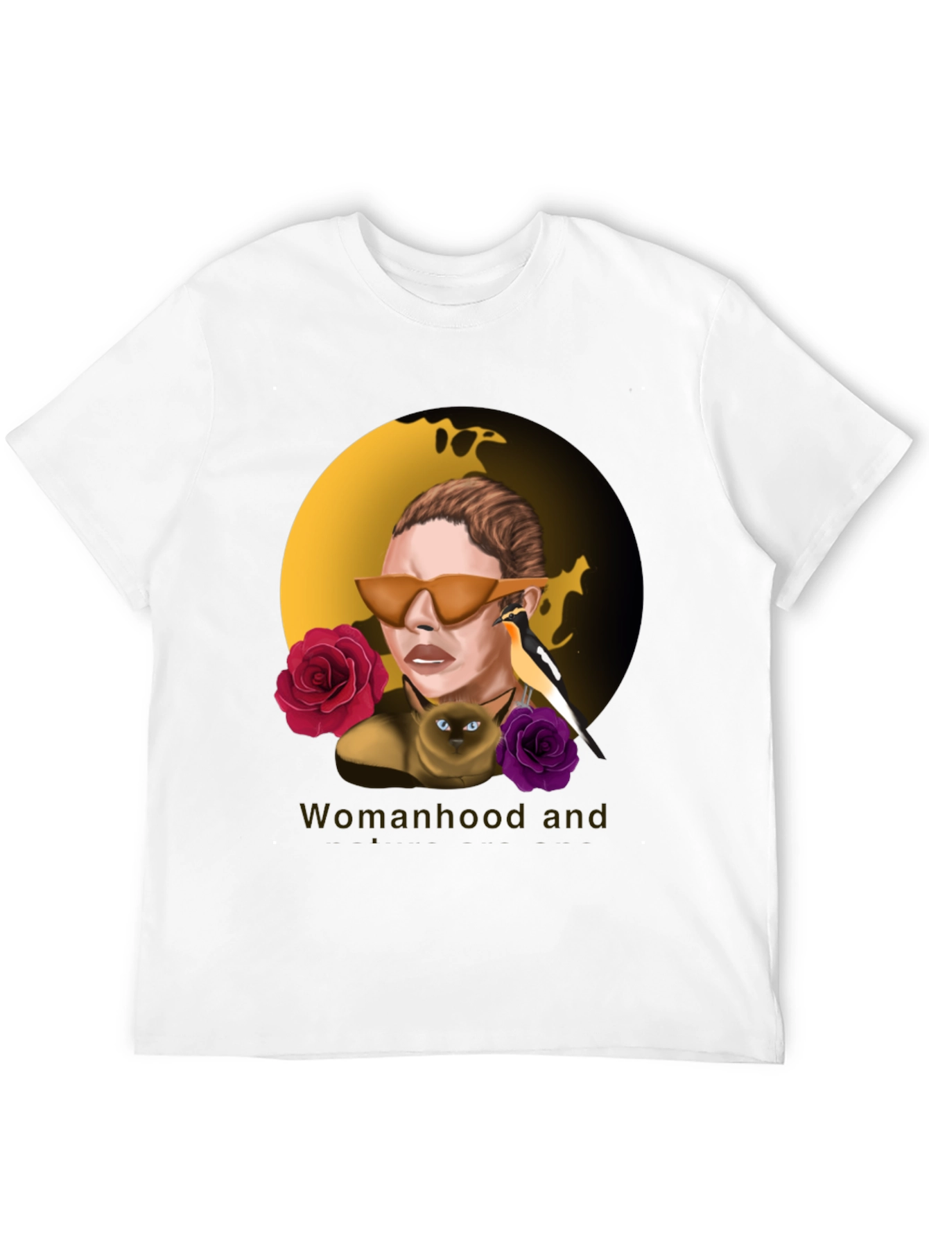Womanhood and Art Graphic Black T-Shirt