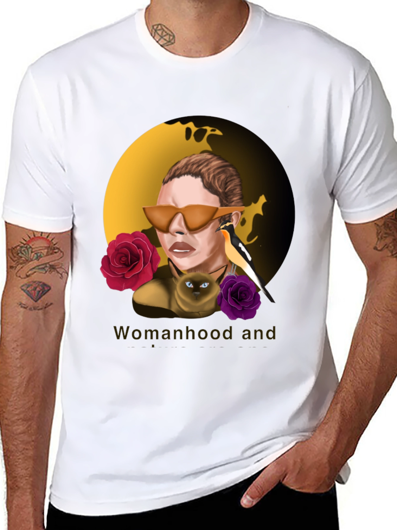 Womanhood and Art Graphic Black T-Shirt