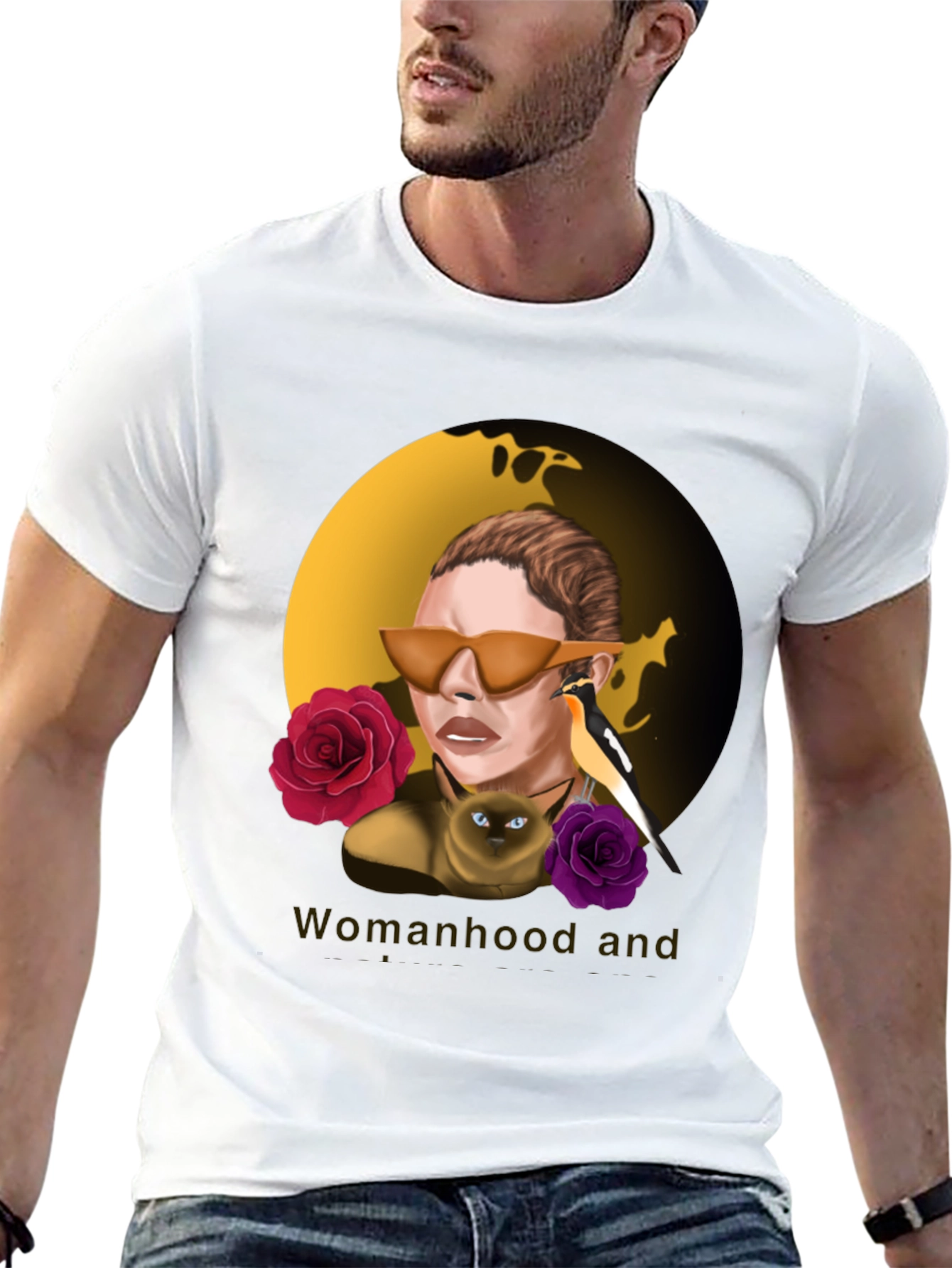 Womanhood and Art Graphic Black T-Shirt