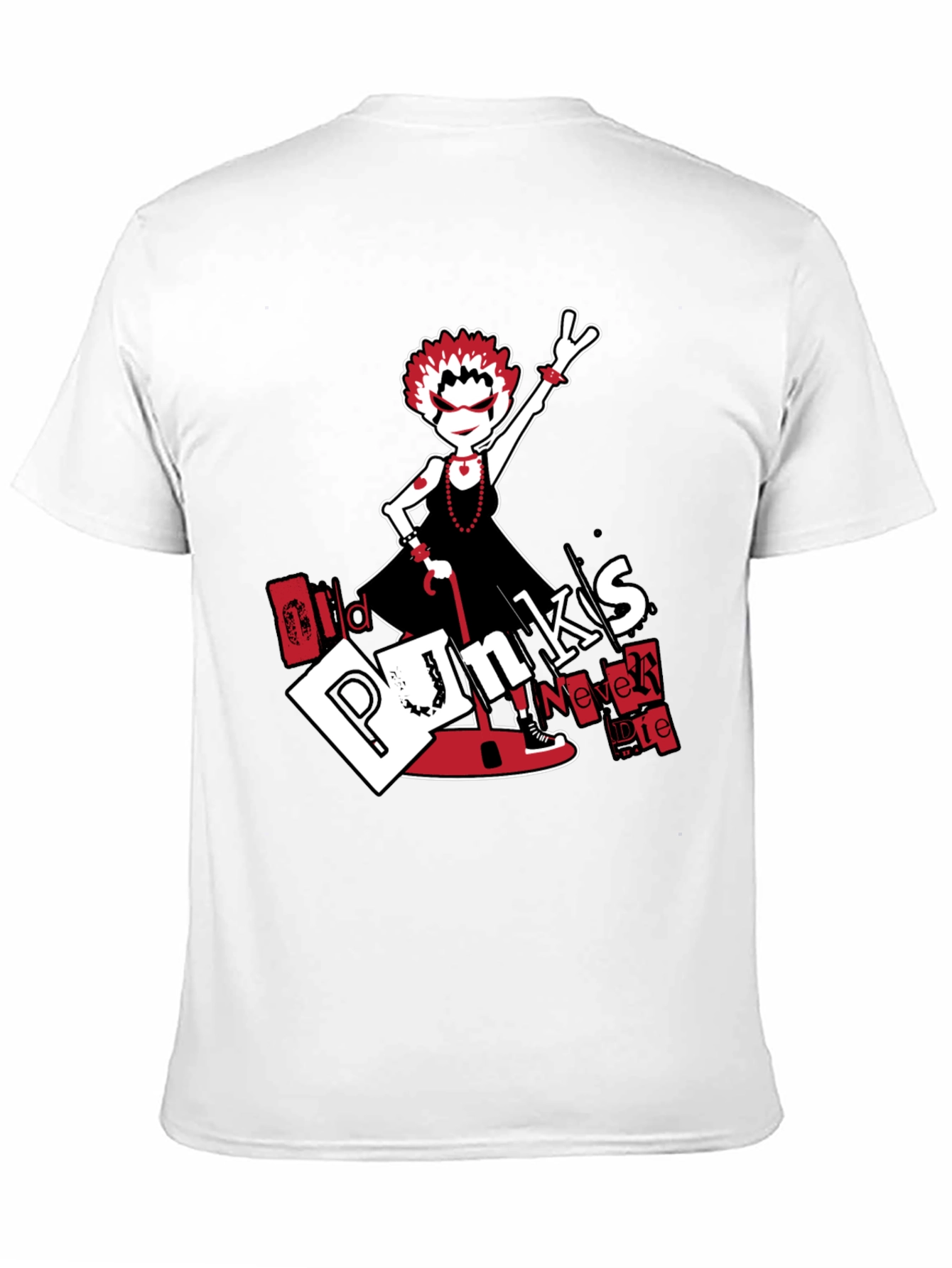 Old Punks Never Die Black Graphic Tee