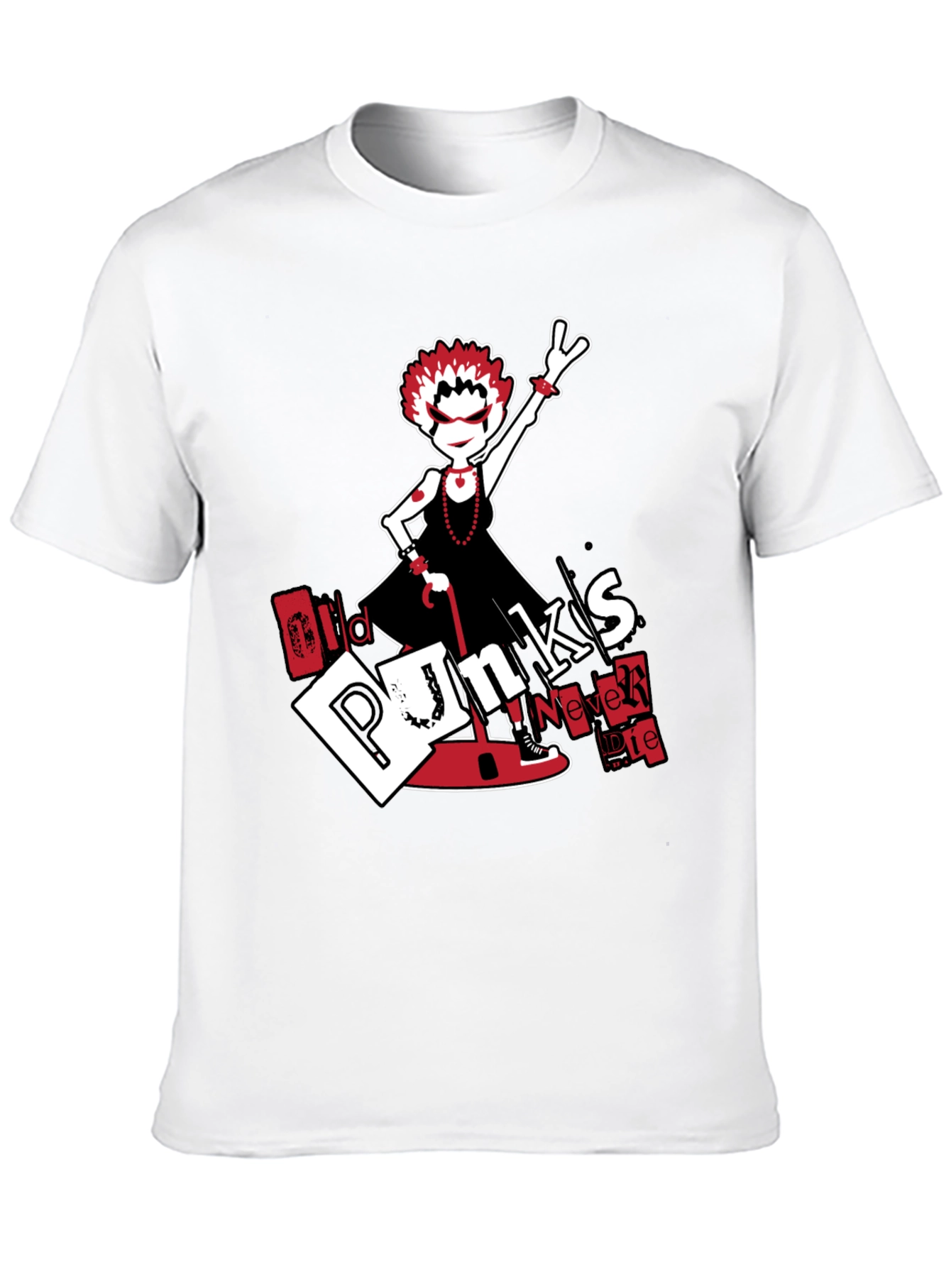 Old Punks Never Die Black Graphic Tee