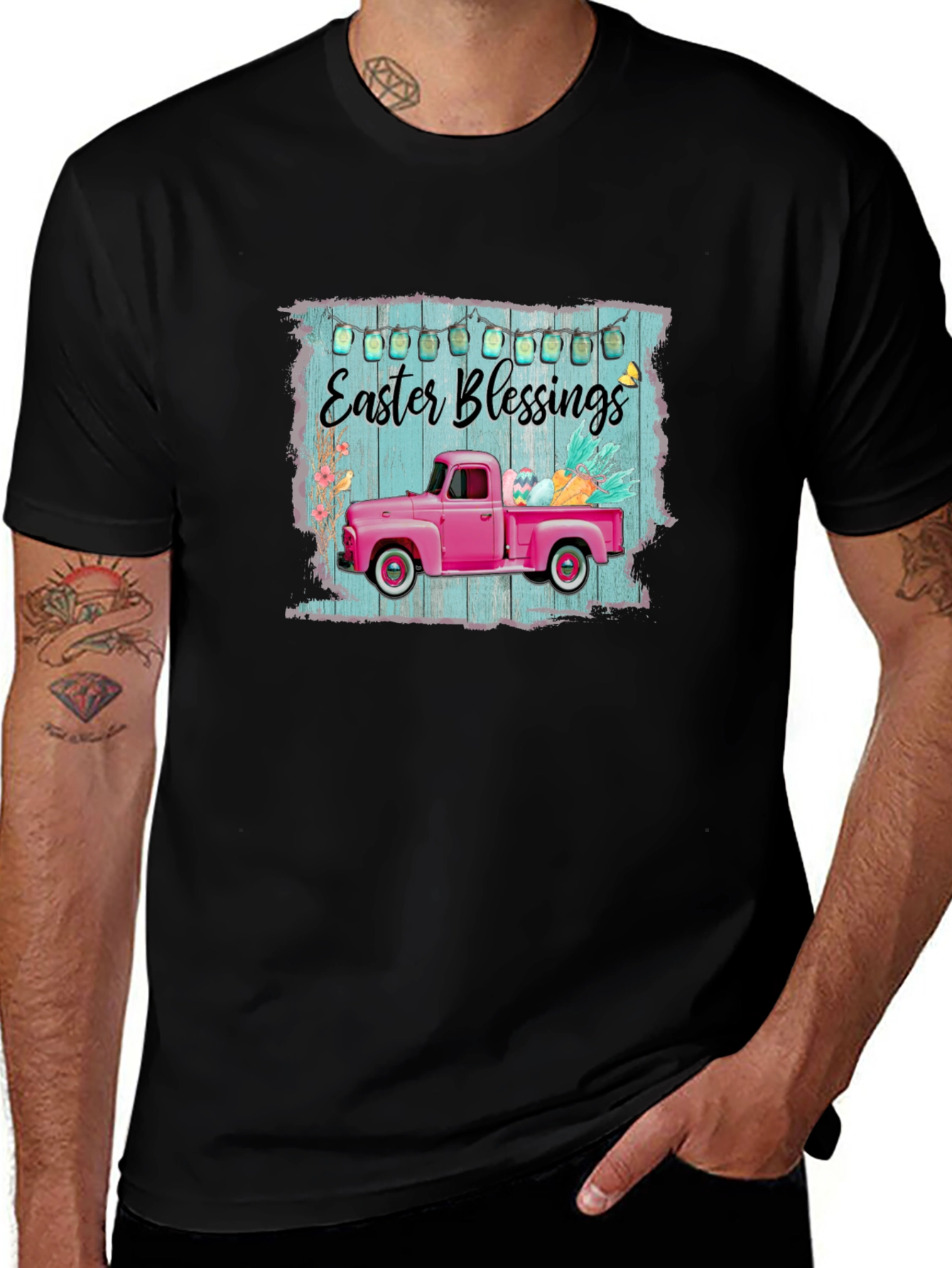 Easter Blessings Pink Truck T-Shirt
