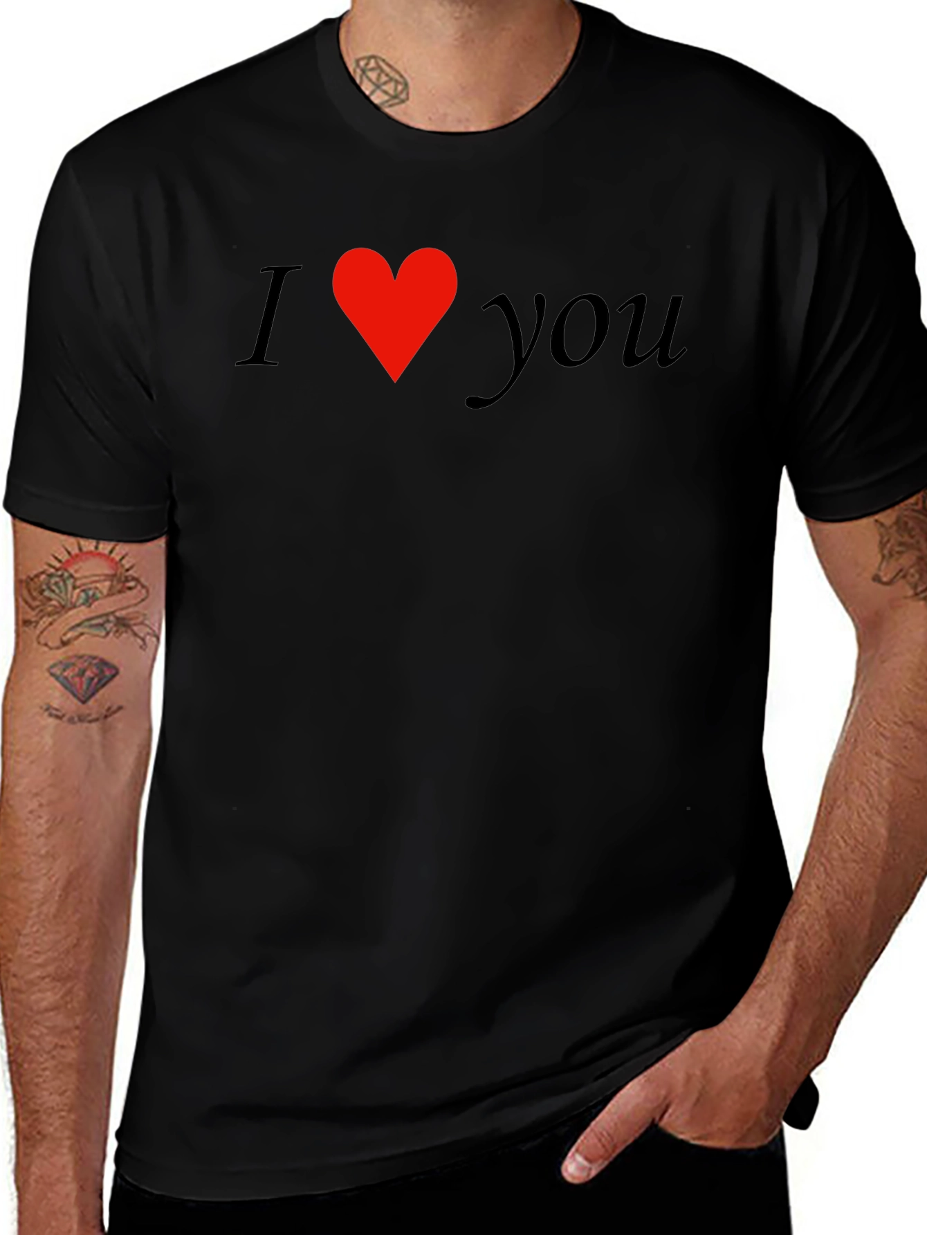 I Heart You Black Graphic Tee