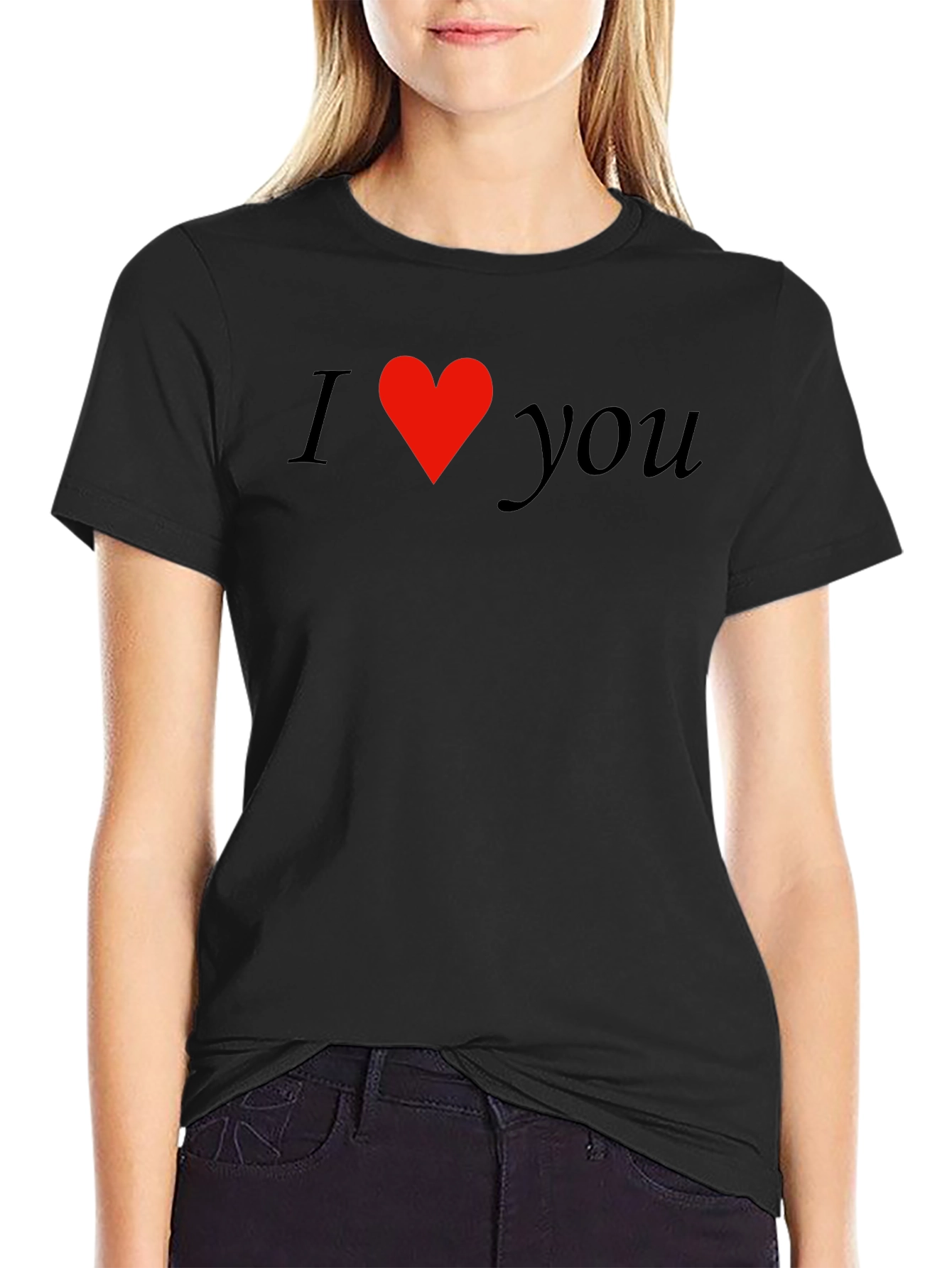 I Heart You Black Graphic Tee