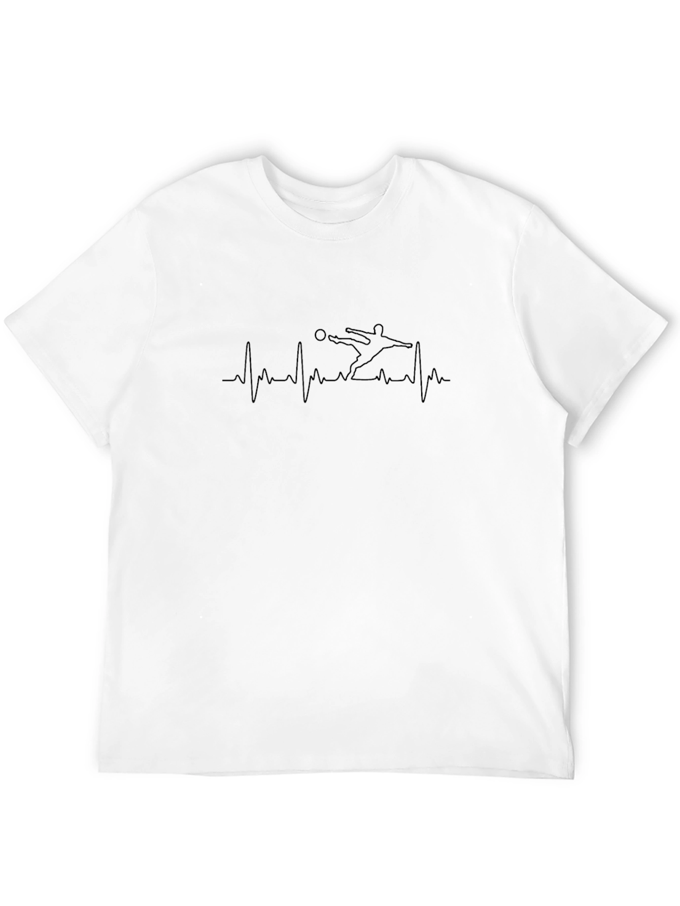 Soccer Heartbeat T-Shirt - Black