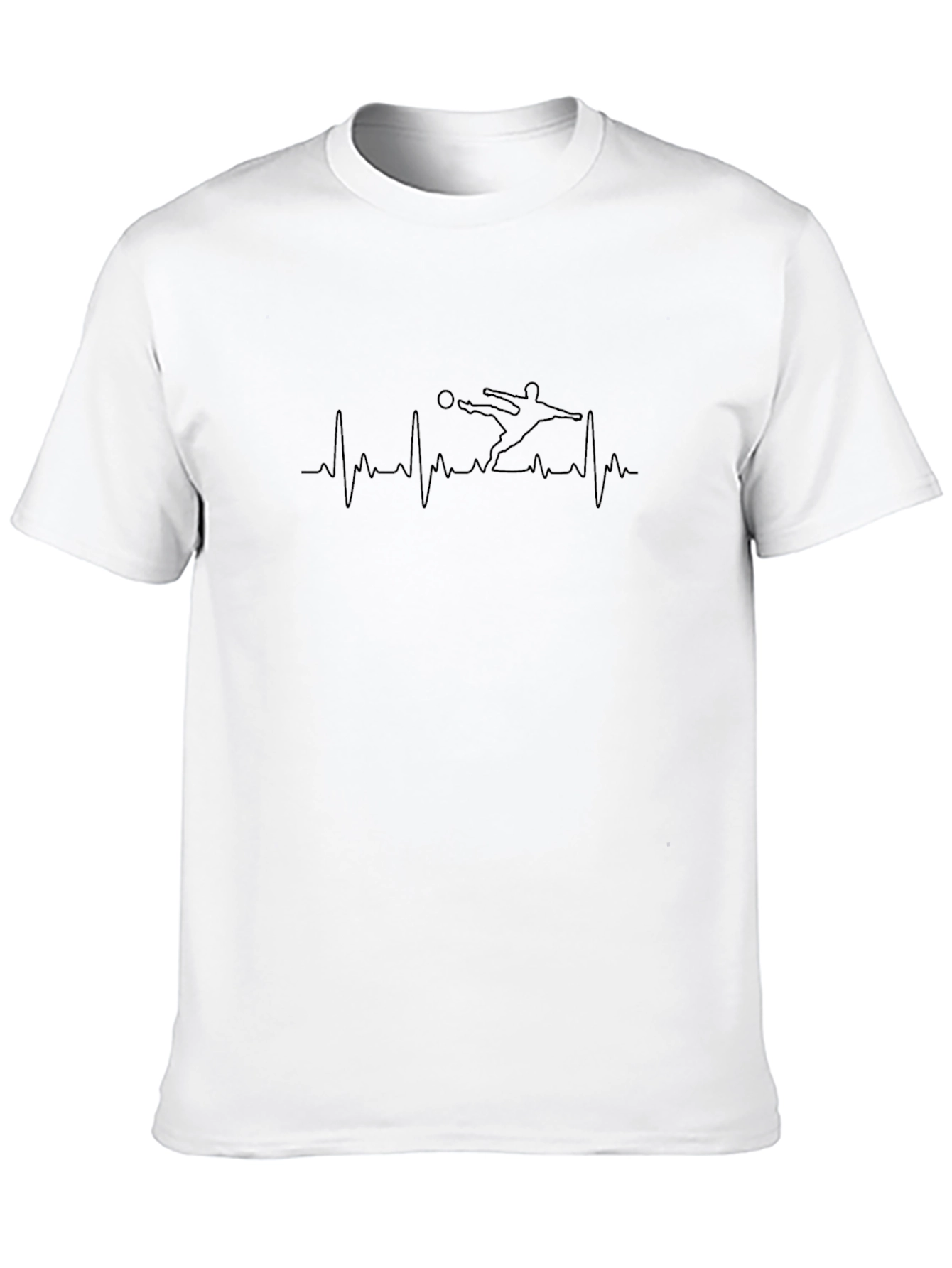 Soccer Heartbeat T-Shirt - Black