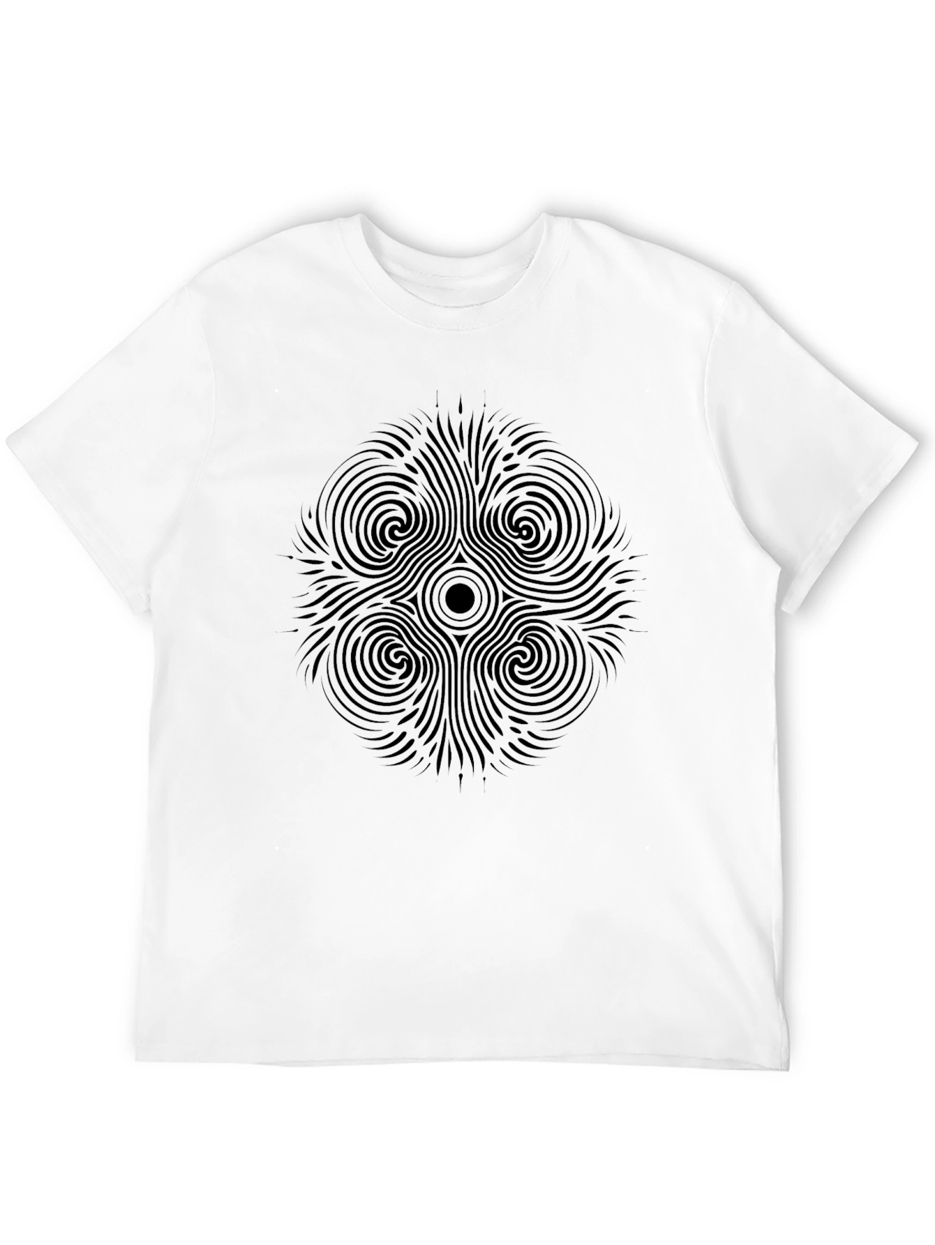 Abstract Mandala Graphic Tee - Black