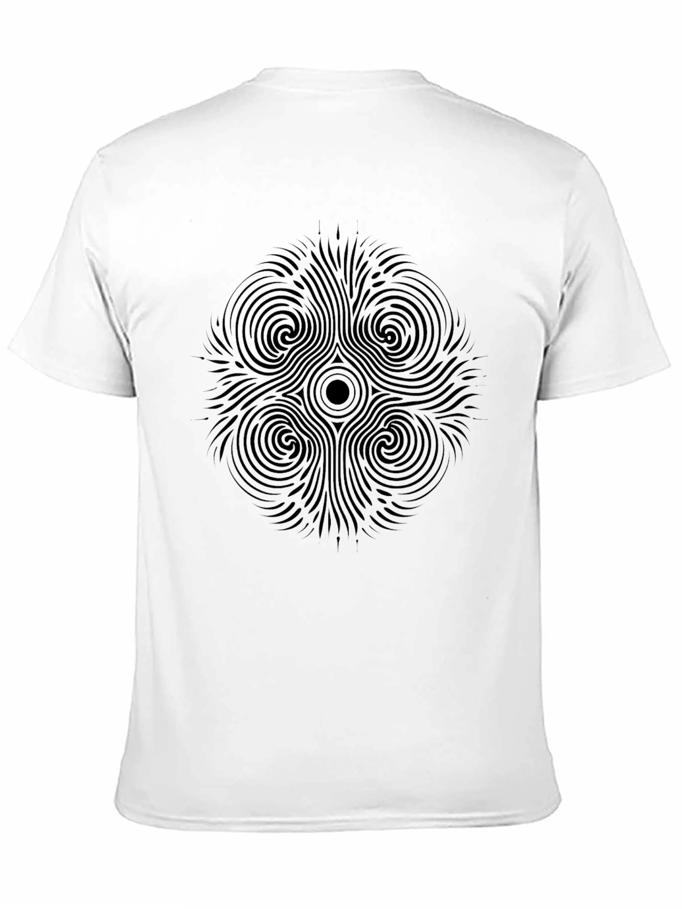 Abstract Mandala Graphic Tee - Black