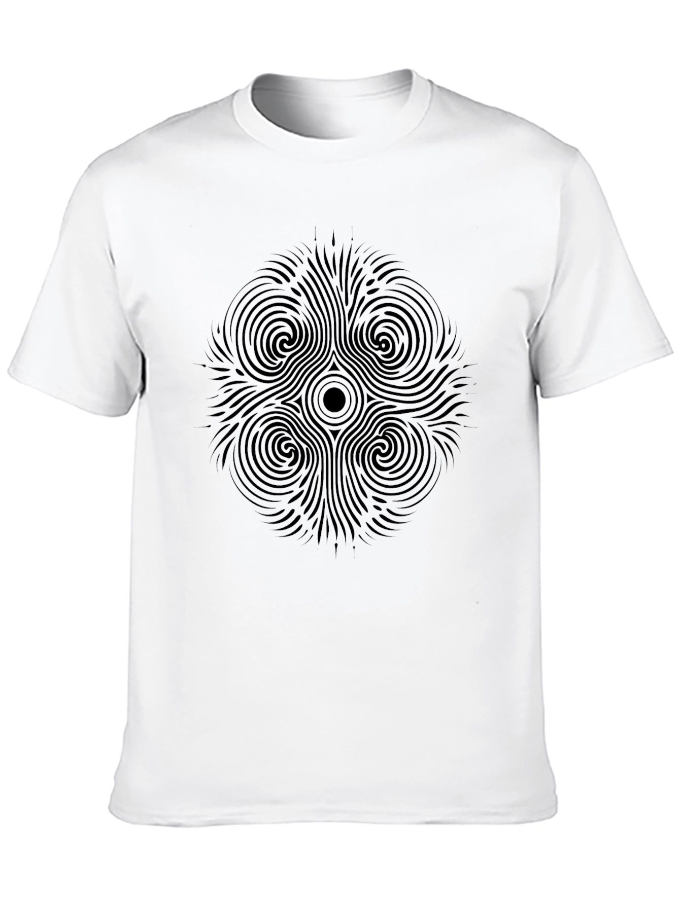 Abstract Mandala Graphic Tee - Black