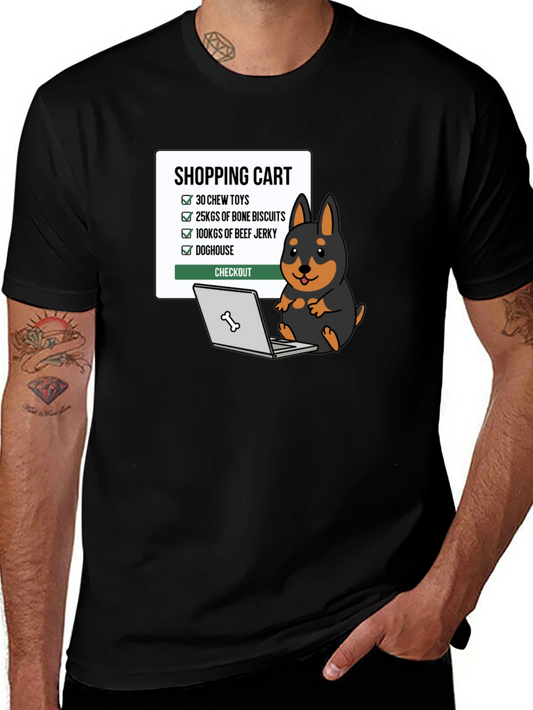 Dog Lover Shopping Cart Graphic T-Shirt