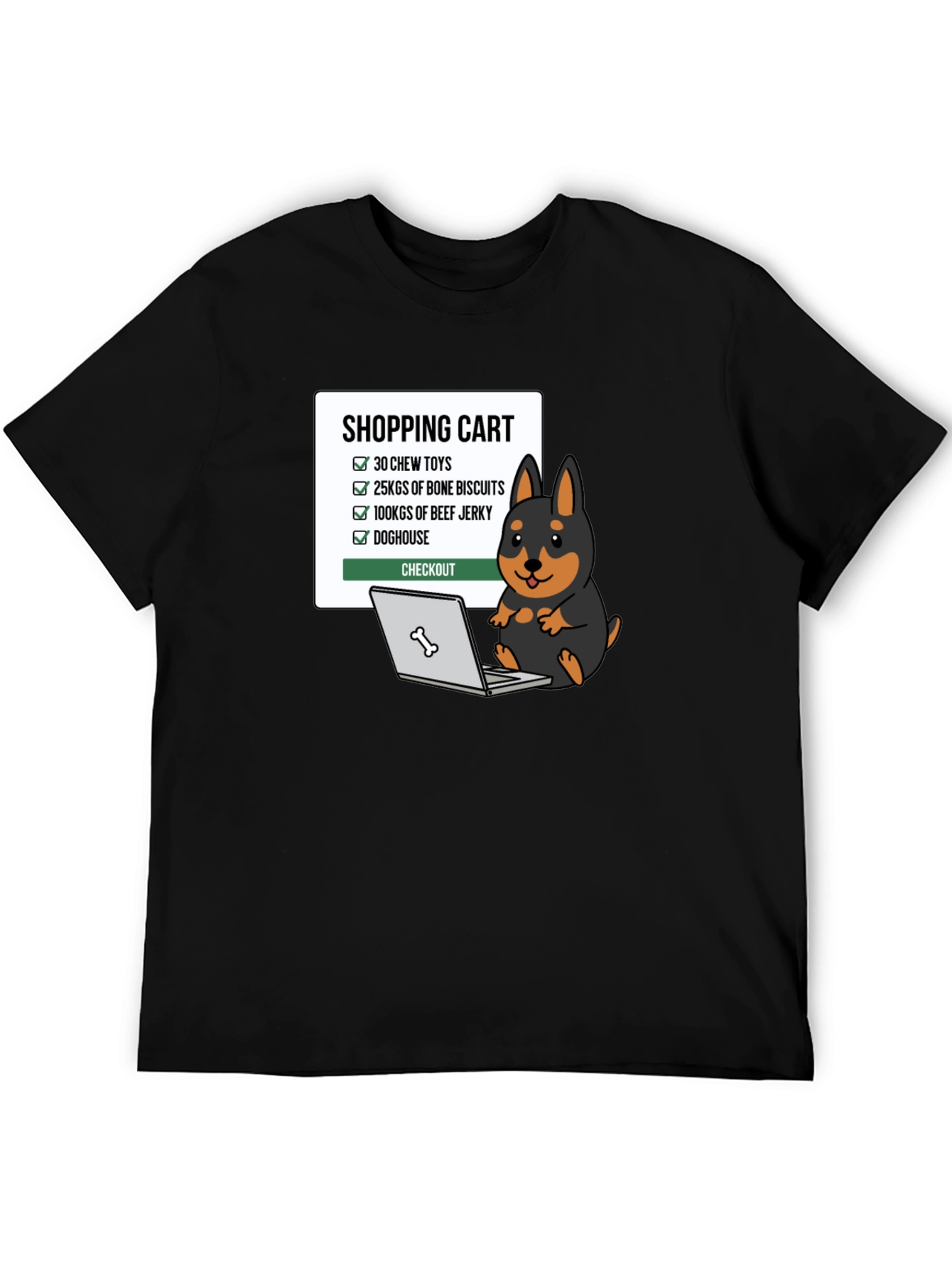 Dog Lover Shopping Cart Graphic T-Shirt