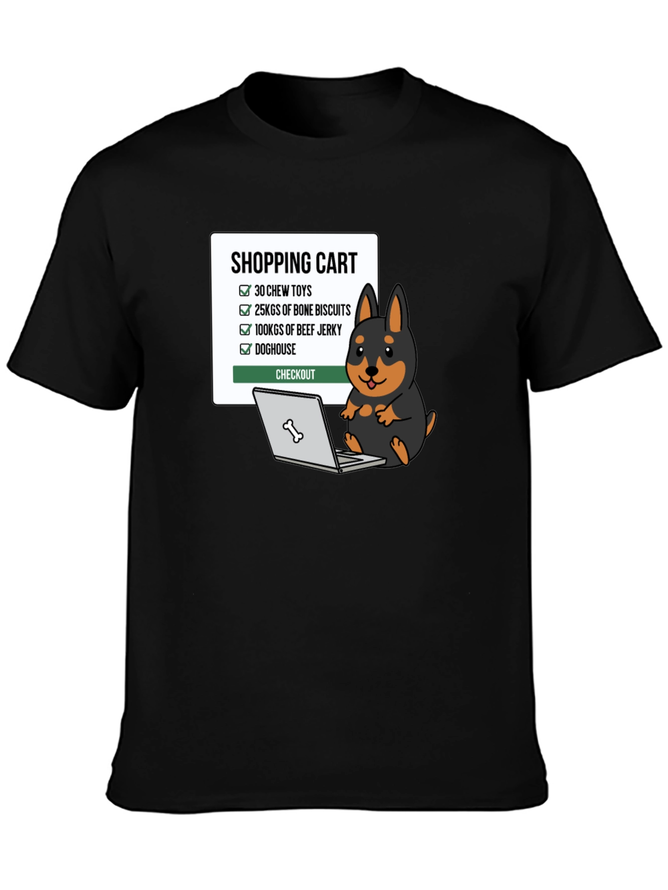 Dog Lover Shopping Cart Graphic T-Shirt