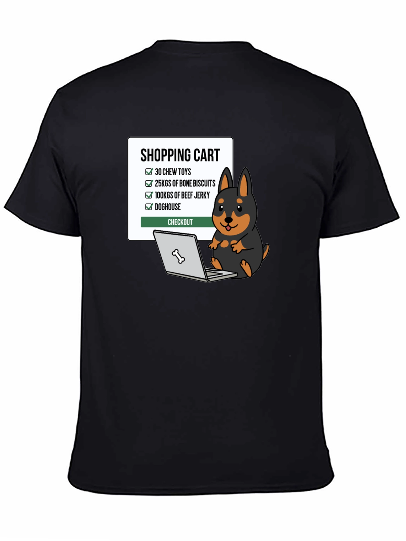 Dog Lover Shopping Cart Graphic T-Shirt