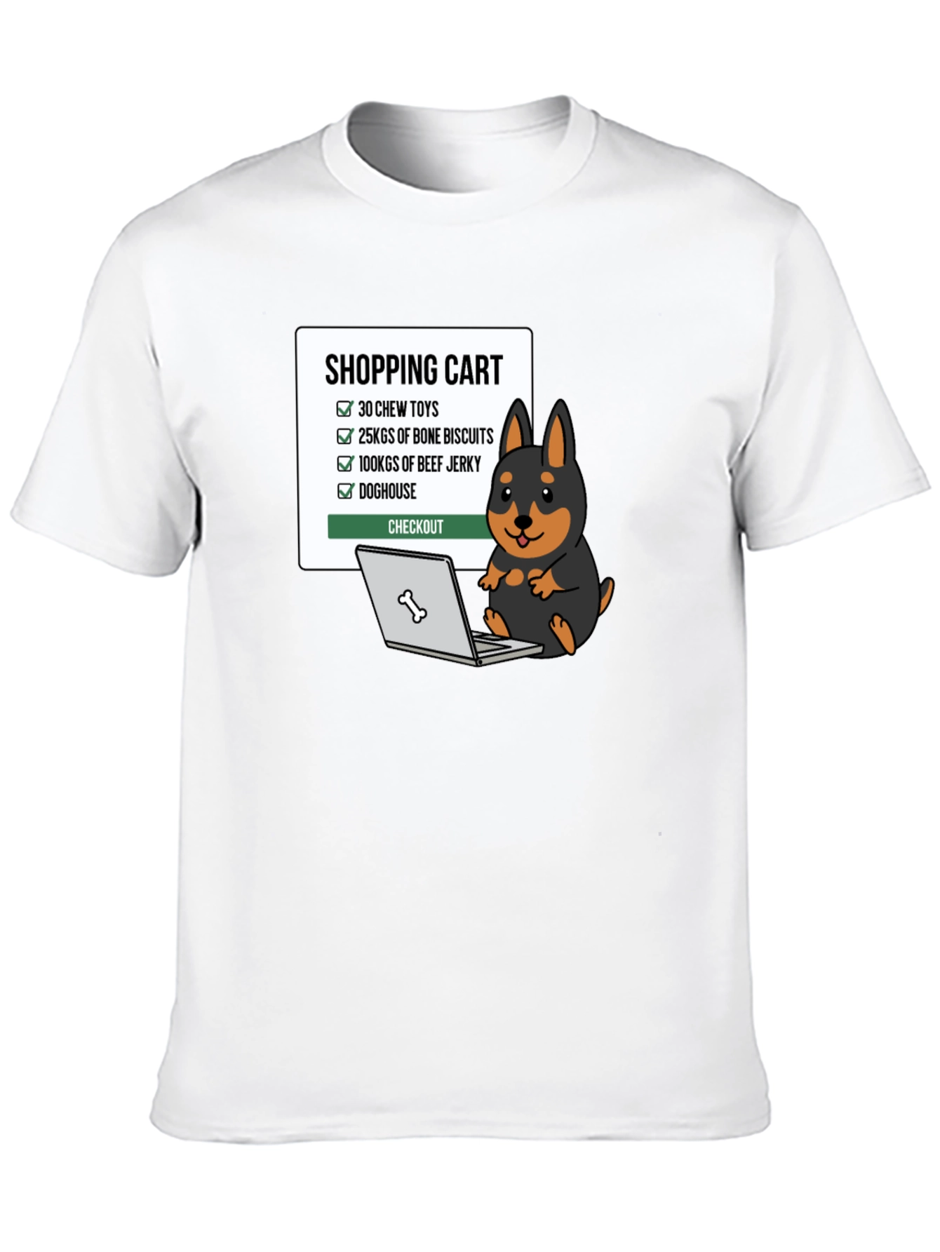 Dog Lover Shopping Cart Graphic T-Shirt