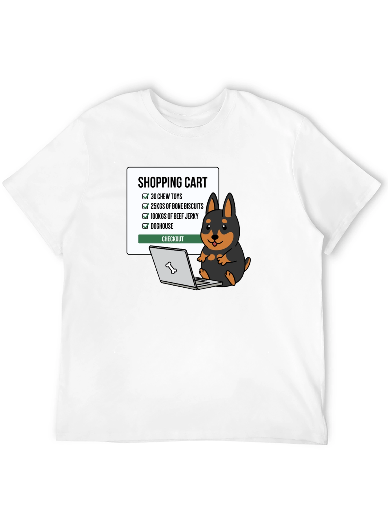 Dog Lover Shopping Cart Graphic T-Shirt