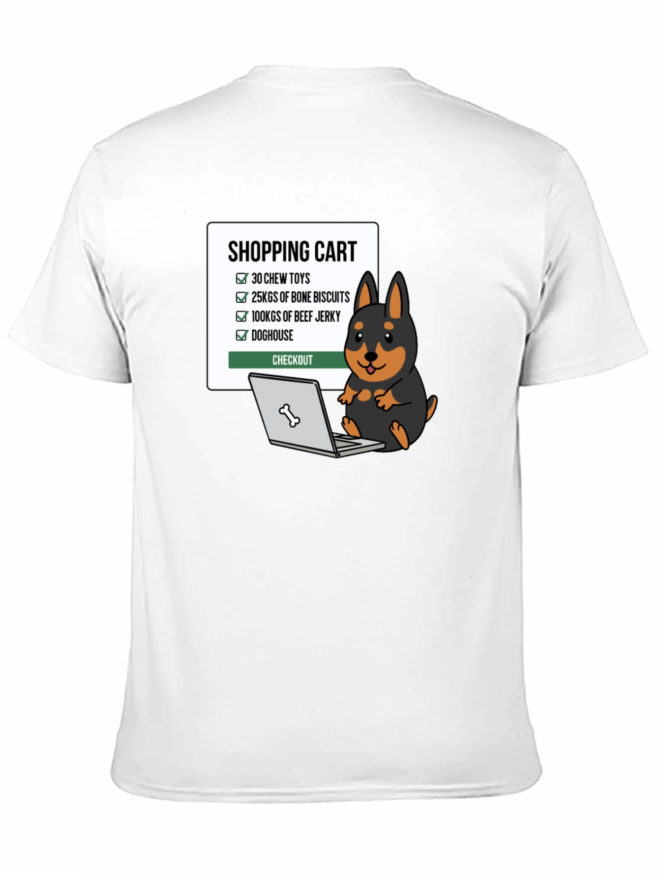 Dog Lover Shopping Cart Graphic T-Shirt