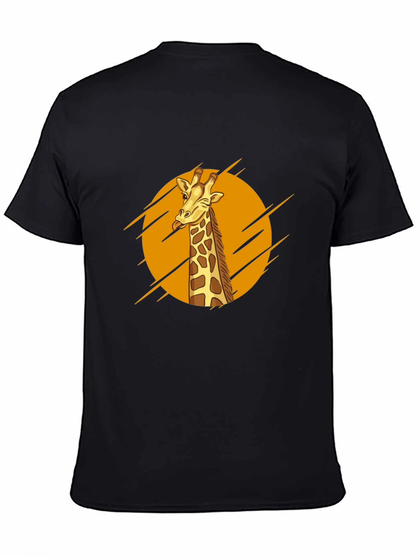 Funny Giraffe Graphic T-Shirt - Black Cotton Tee