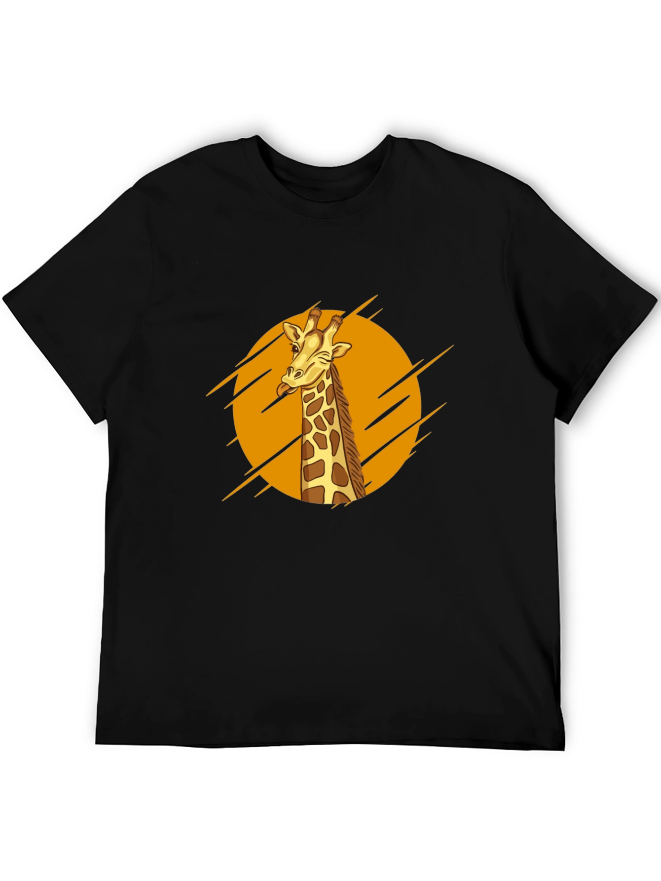 Funny Giraffe Graphic T-Shirt - Black Cotton Tee