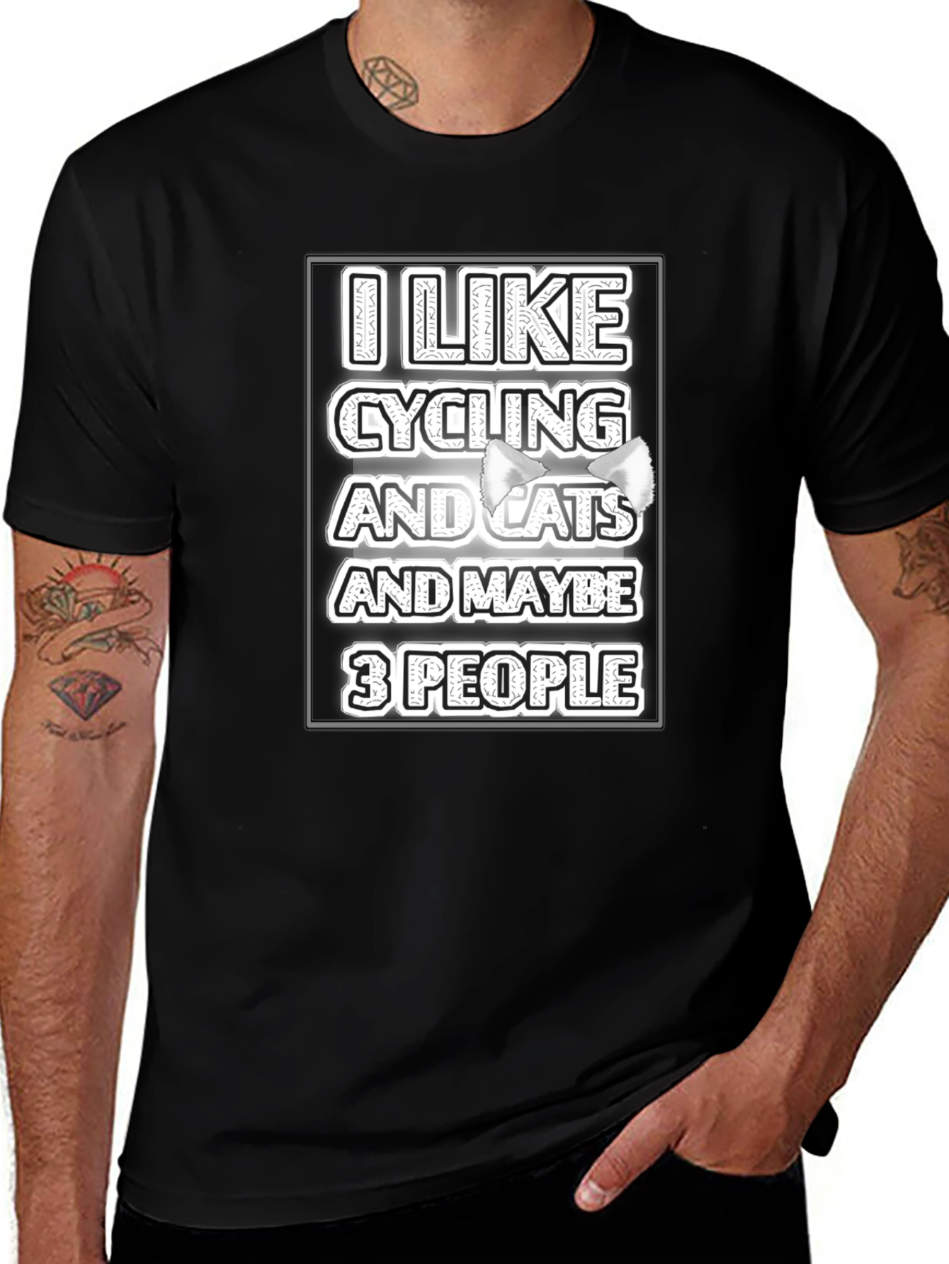 I Like Cycling and Cats T-Shirt