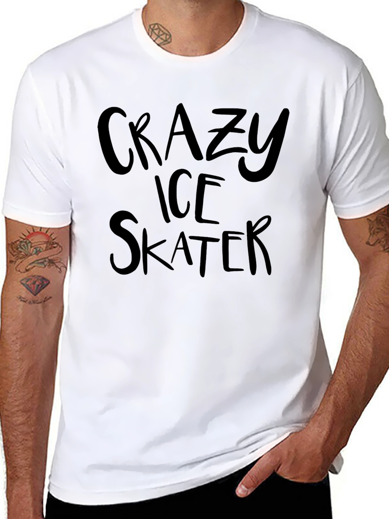 Crazy Ice Skater Graphic Tee - Black T-Shirt