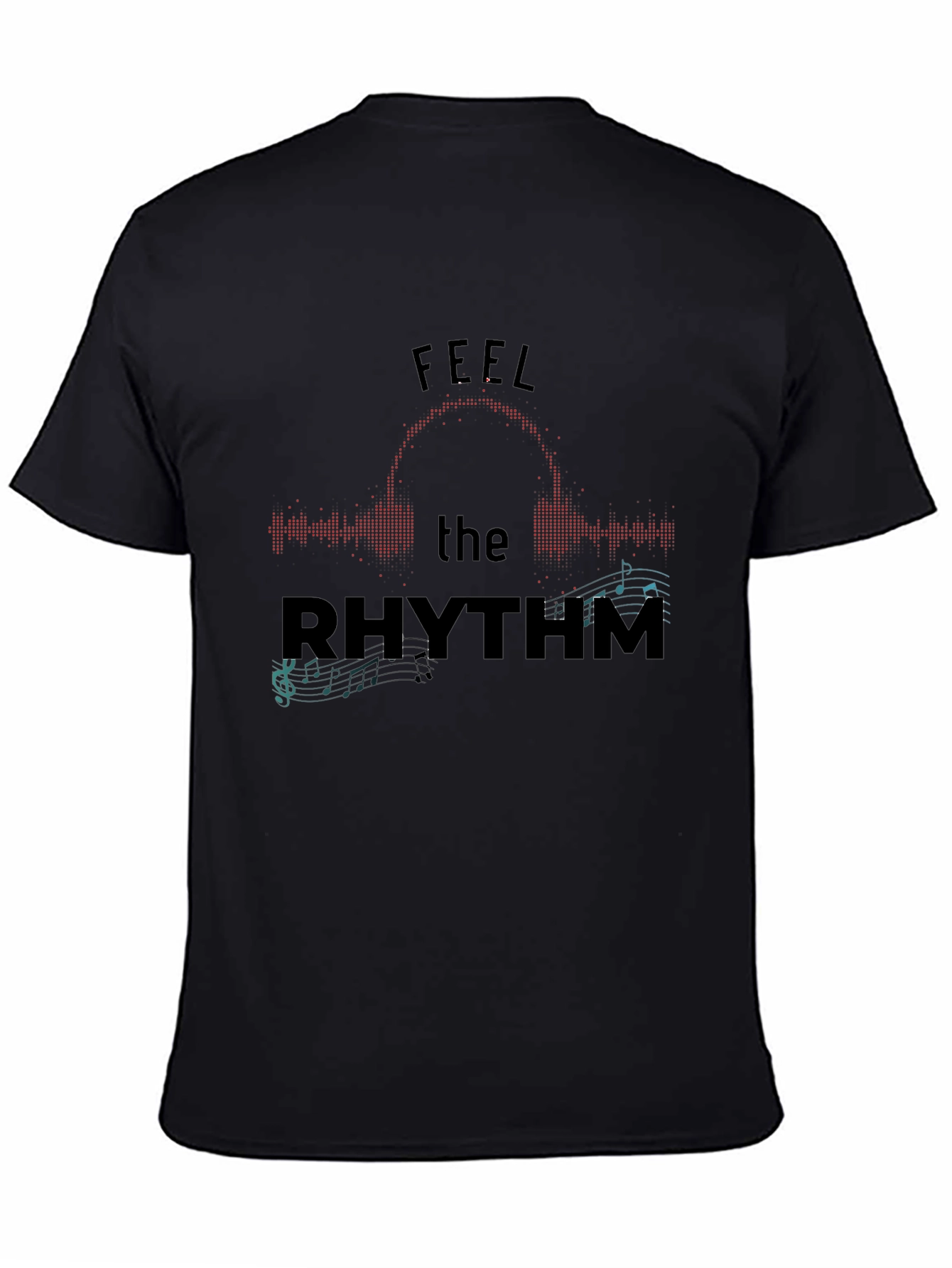 Feel the Rhythm Graphic Print Mens Black T-Shirt