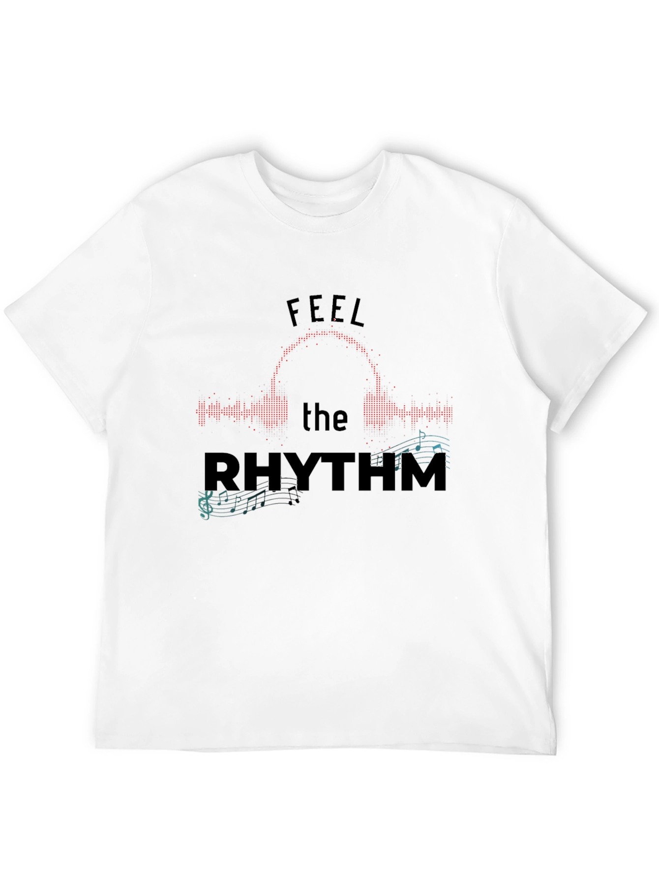 Feel the Rhythm Graphic Print Mens Black T-Shirt