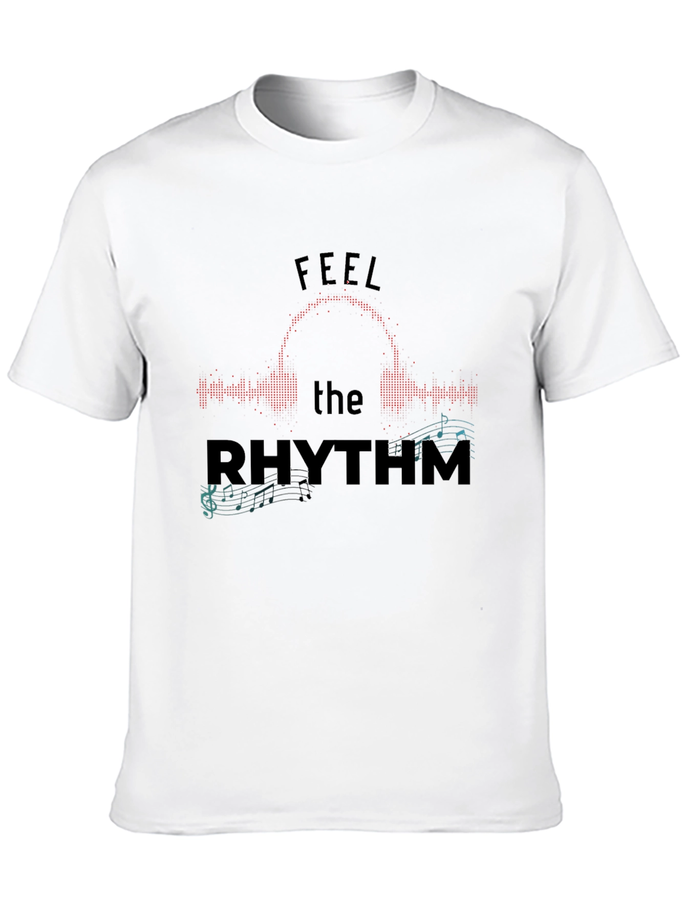 Feel the Rhythm Graphic Print Mens Black T-Shirt