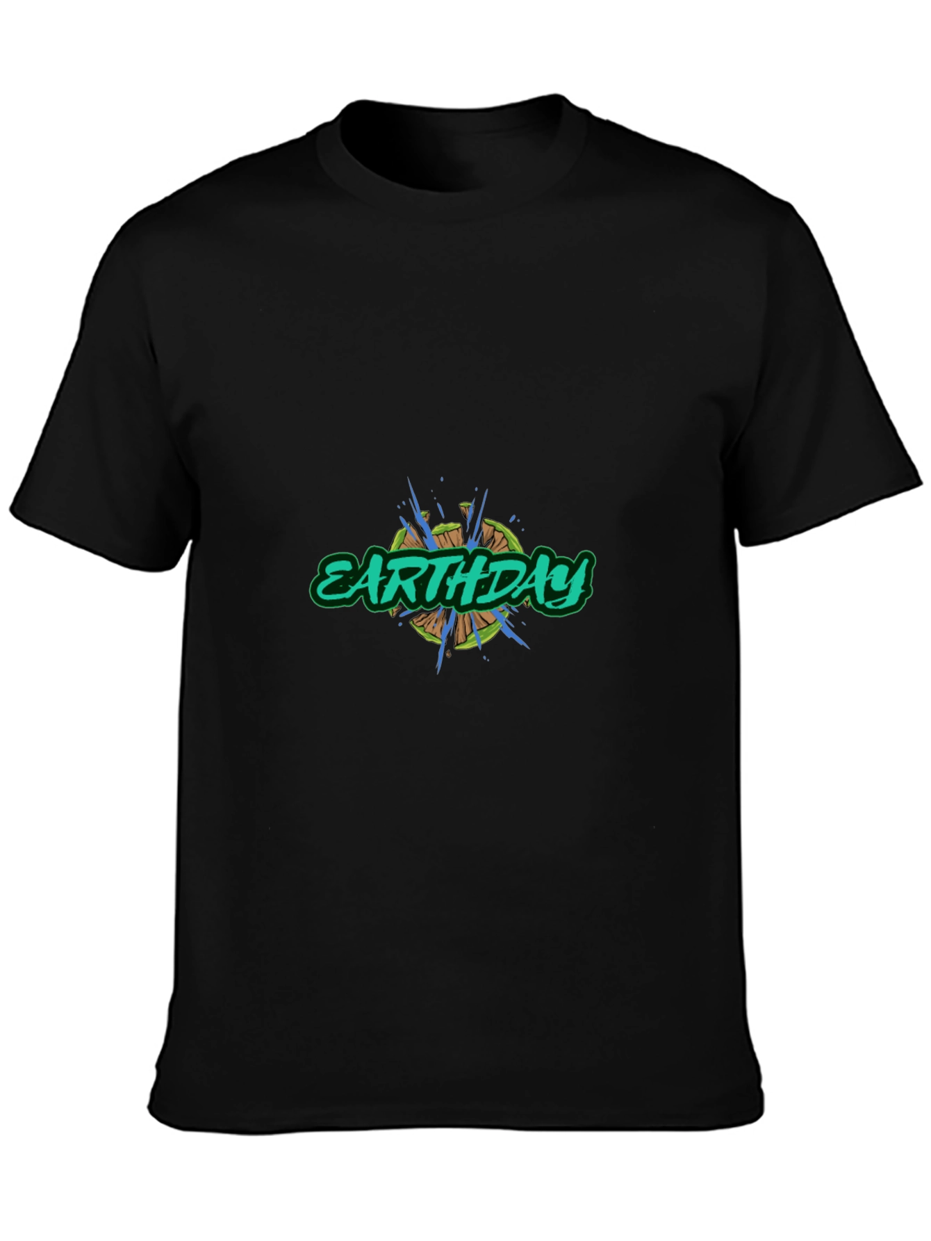 Earth Day Graphic Tee - Black Cotton Blend
