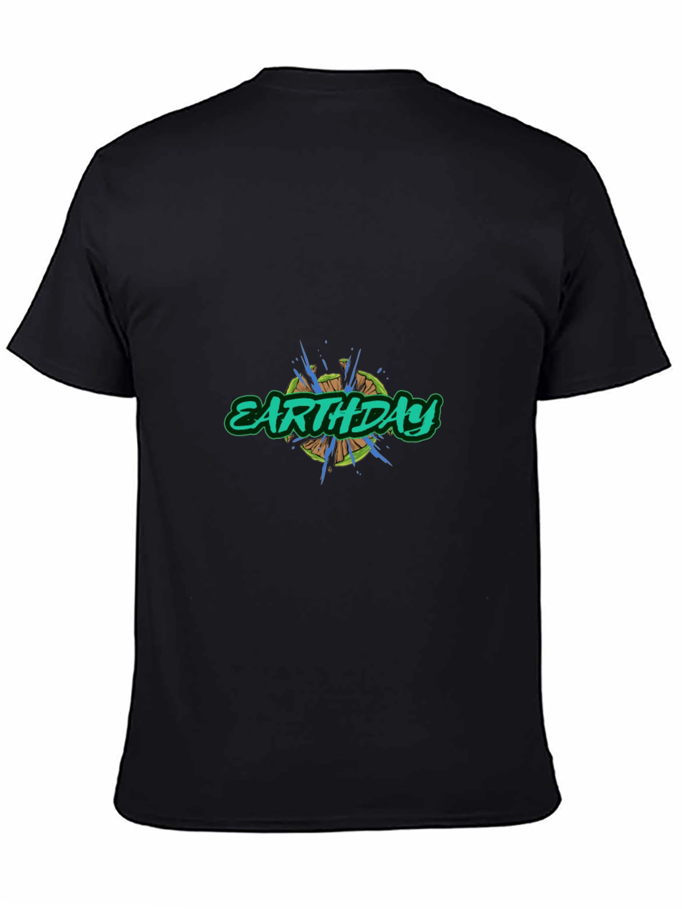 Earth Day Graphic Tee - Black Cotton Blend