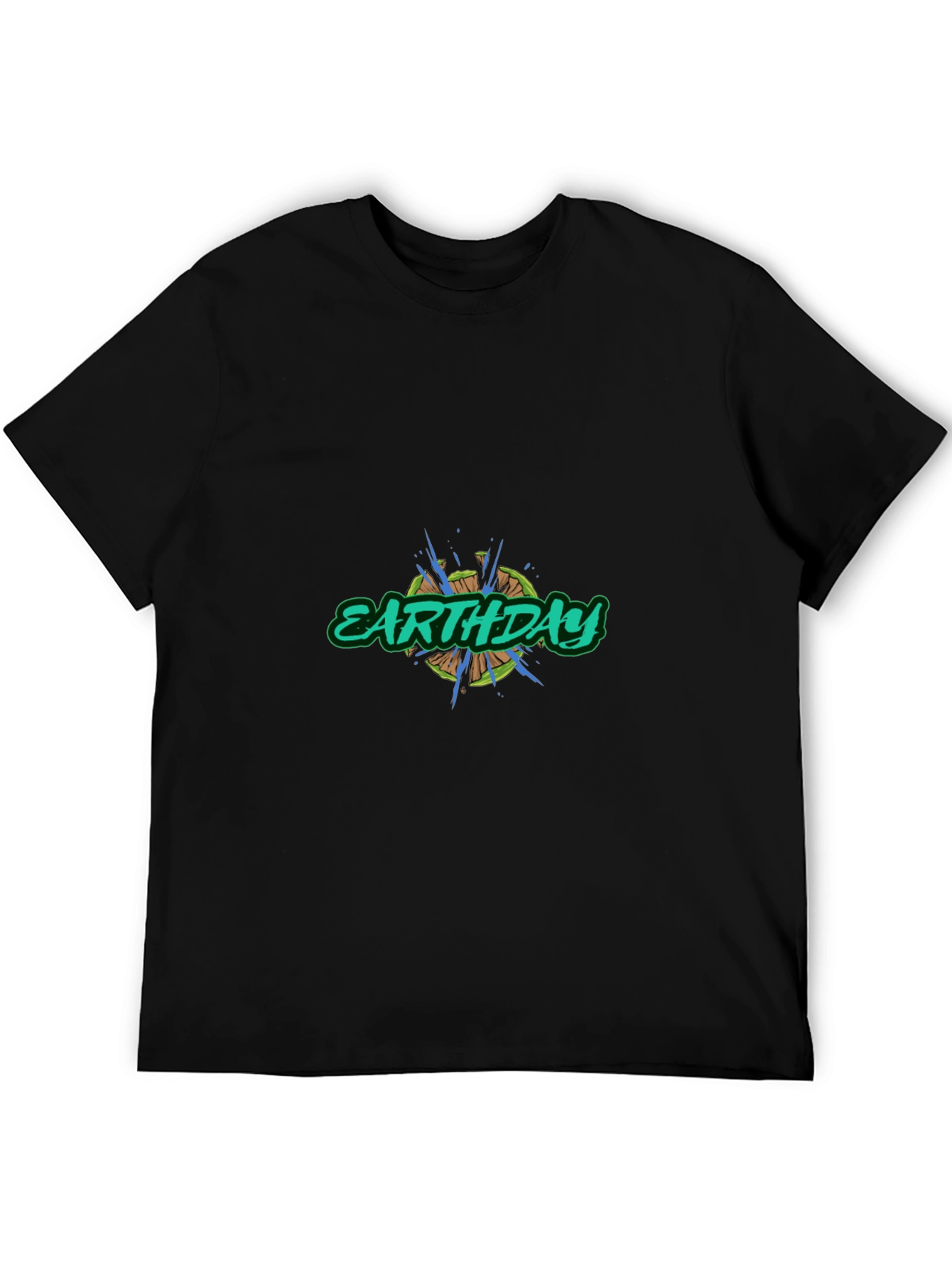 Earth Day Graphic Tee - Black Cotton Blend