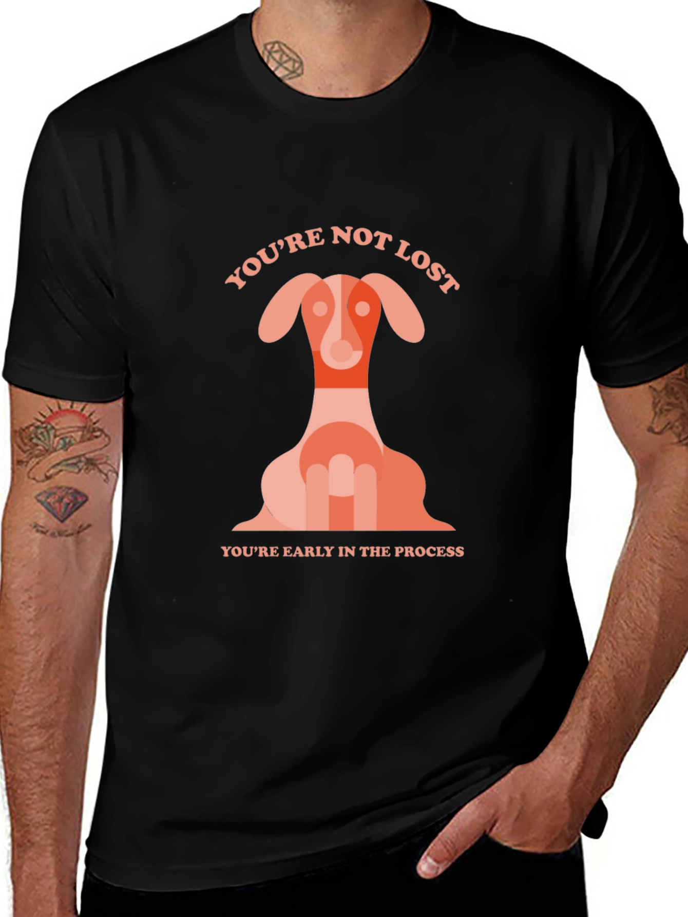Dog Graphic T-Shirt - Youre Not Lost