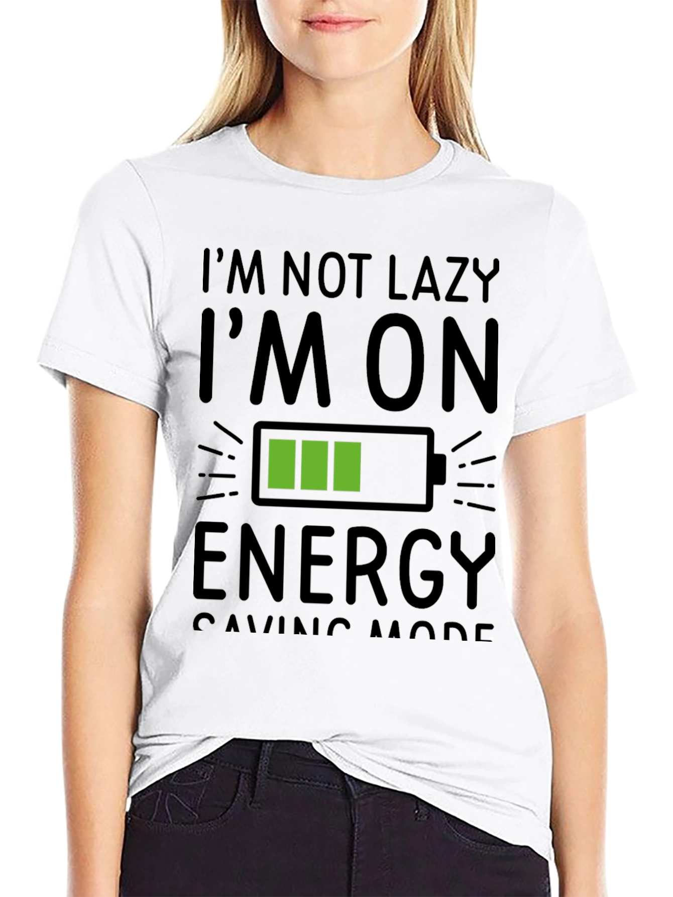 Im Not Lazy Energy Saving Mode Black T-Shirt