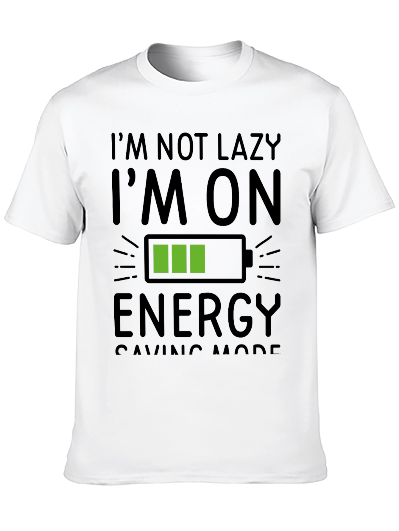 Im Not Lazy Energy Saving Mode Black T-Shirt
