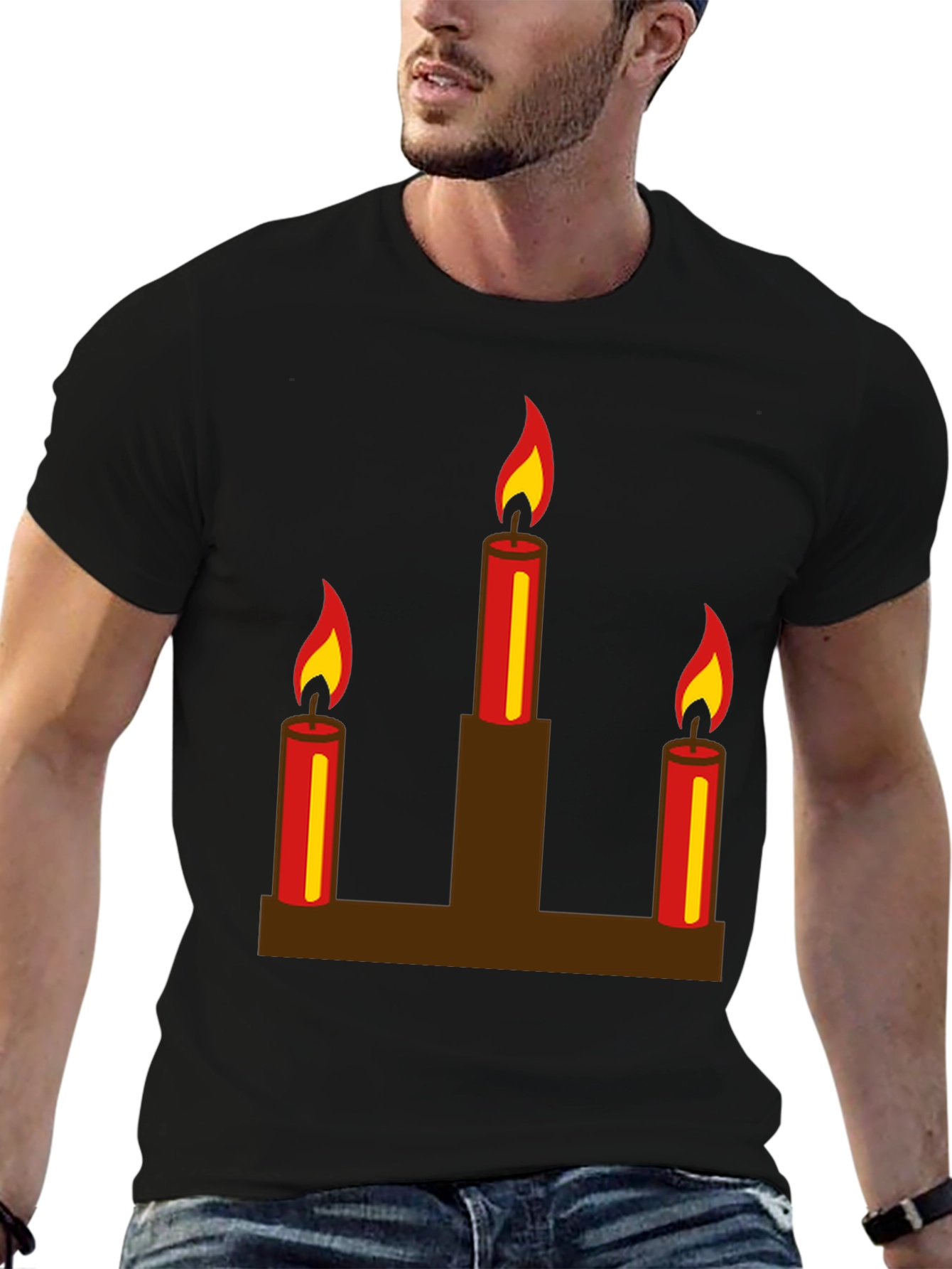 Candle Graphic Black T-Shirt