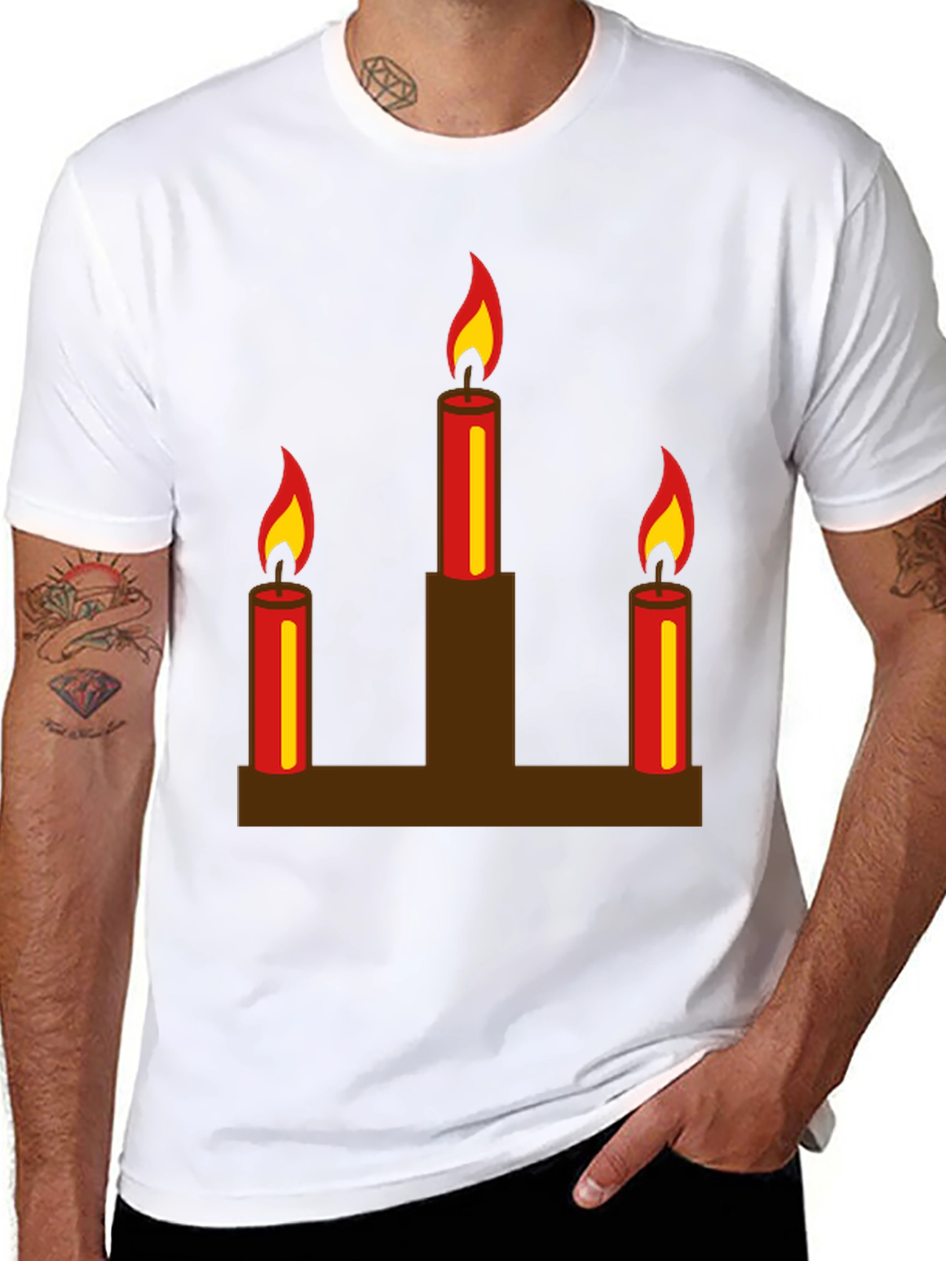 Candle Graphic Black T-Shirt