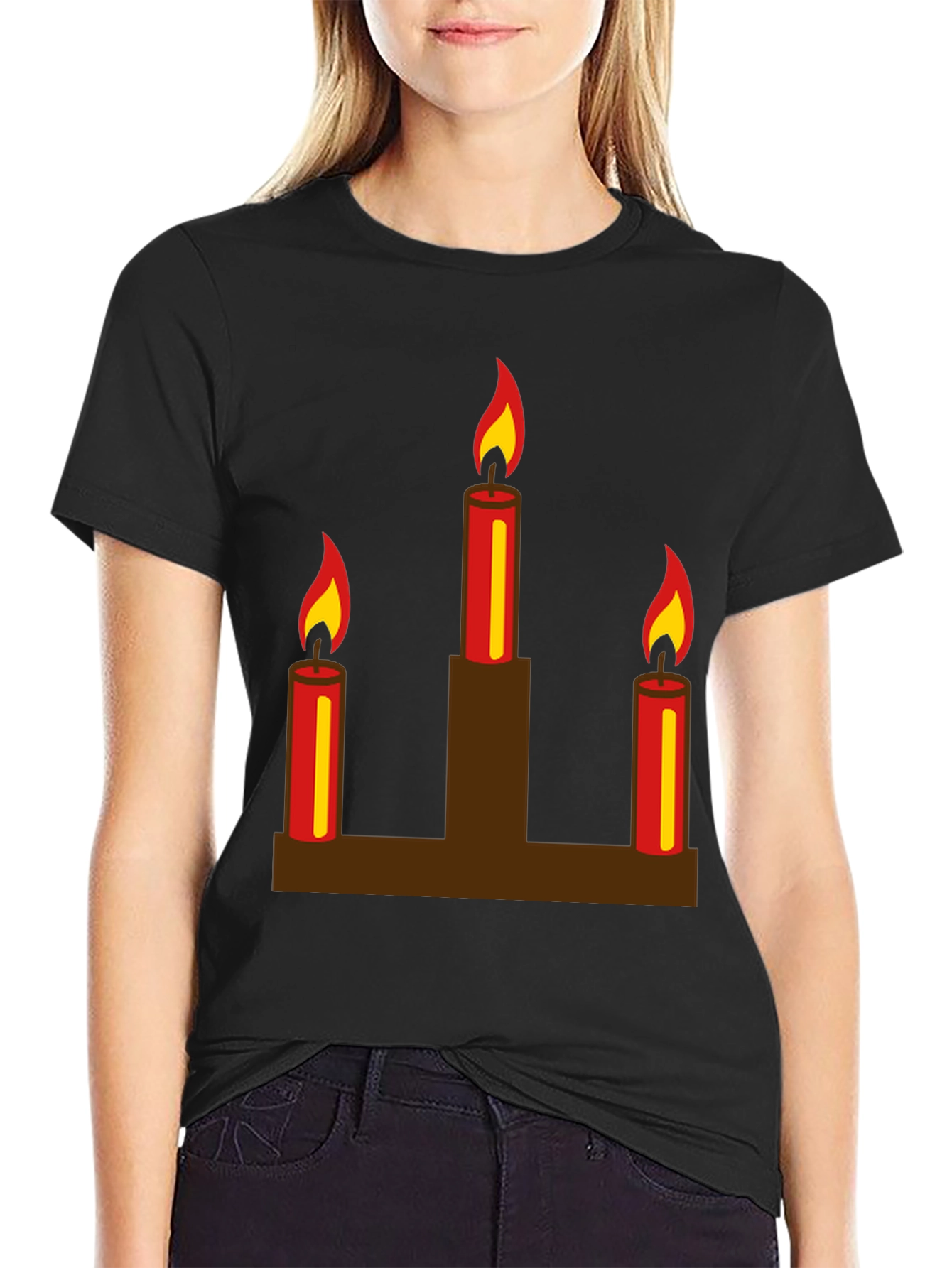 Candle Graphic Black T-Shirt