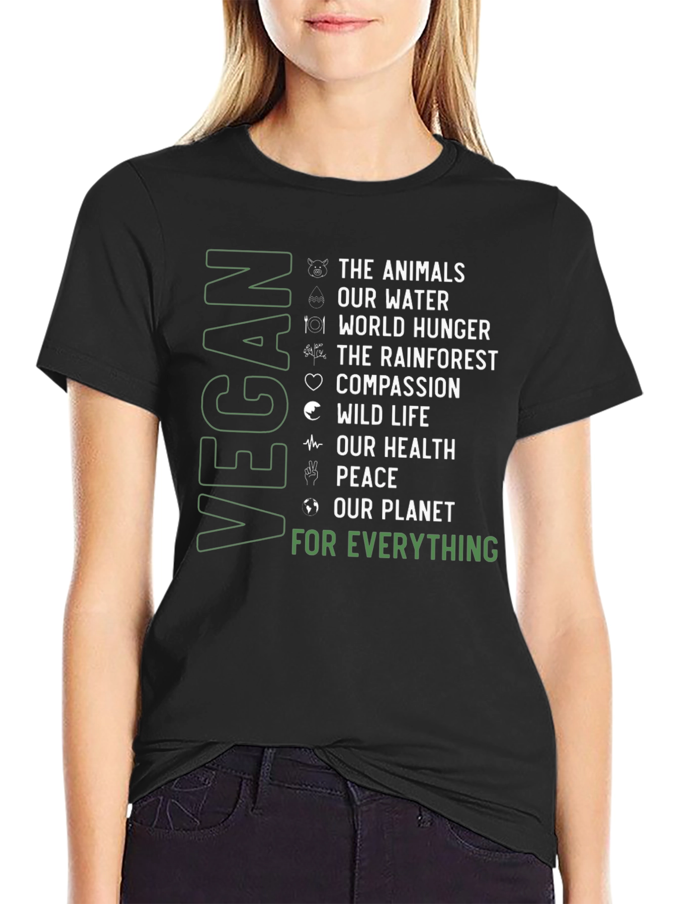 Vegan Cause T-Shirt: Animals Water Planet & More