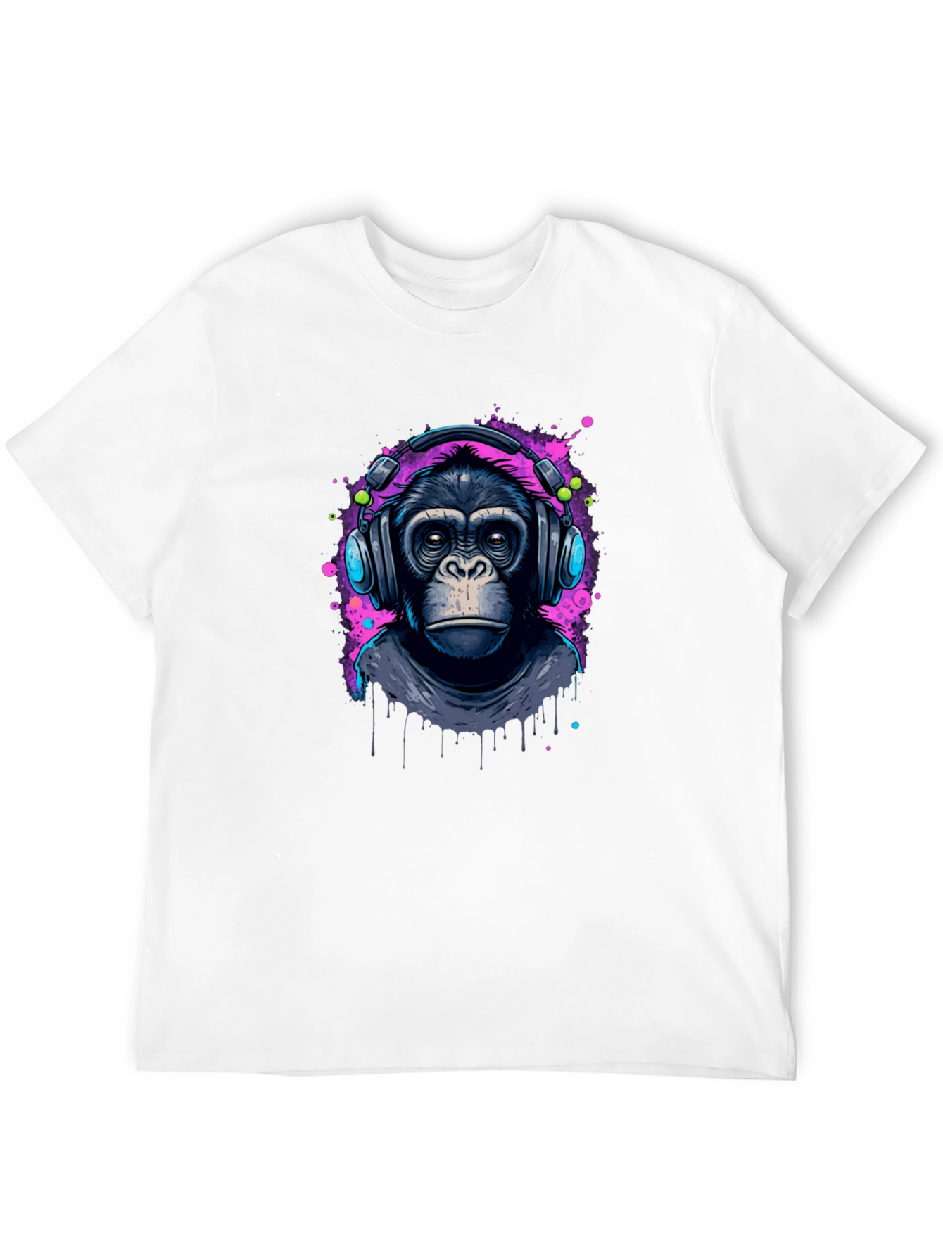 Monkey DJ Graphic T-Shirt - Cool Black Tee