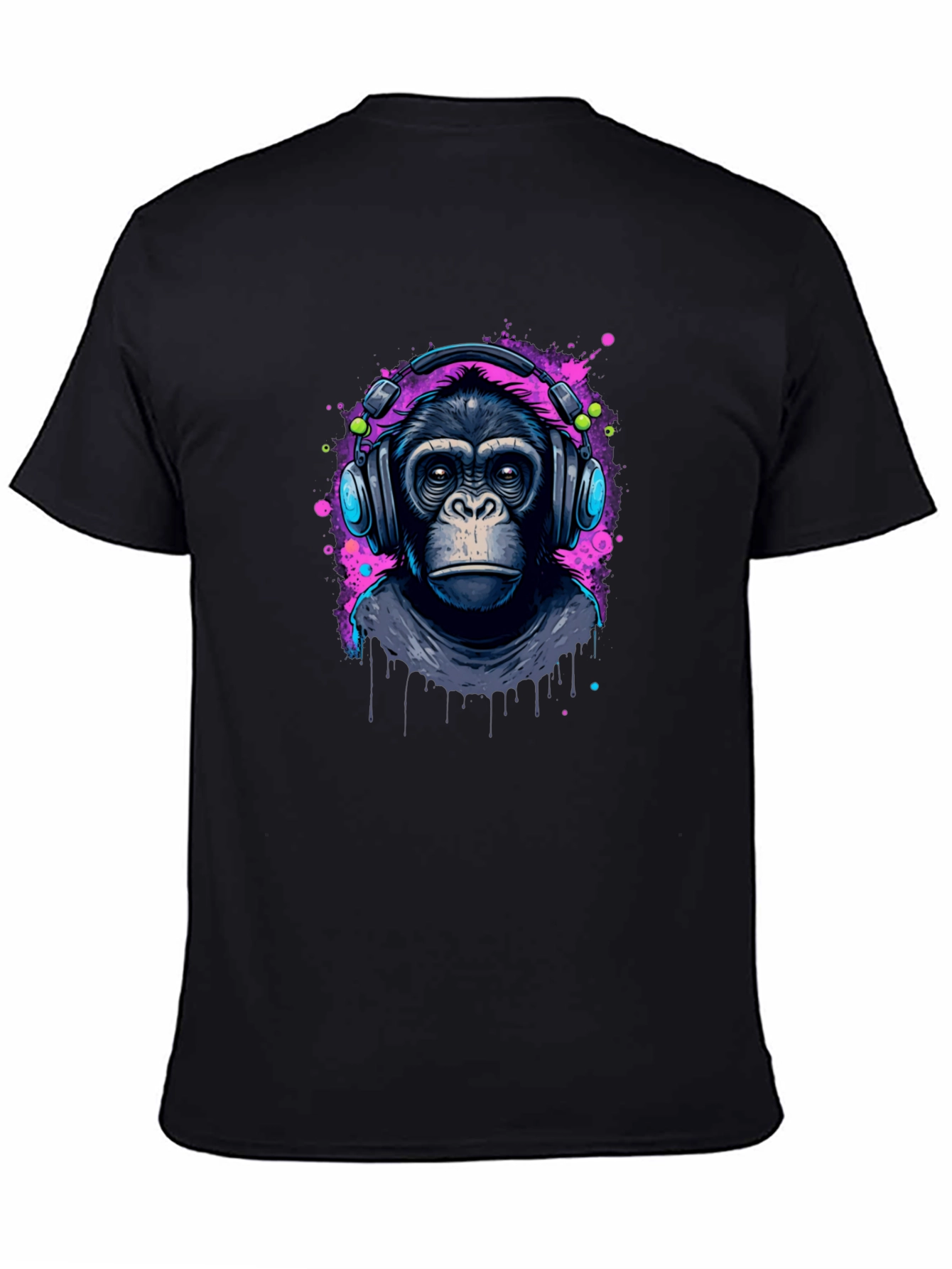 Monkey DJ Graphic T-Shirt - Cool Black Tee