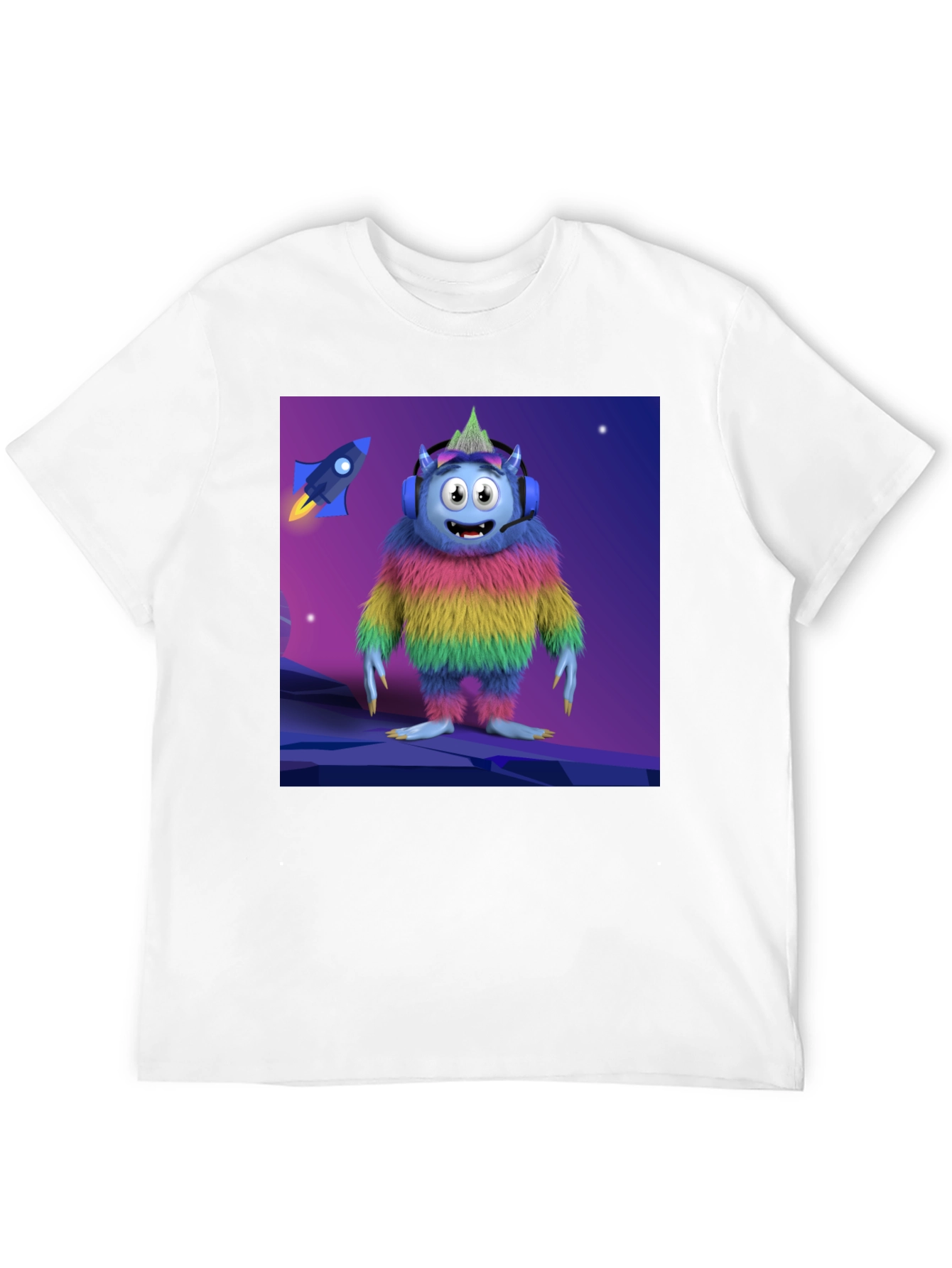 Monster Graphic Tee - Black Cotton Blend