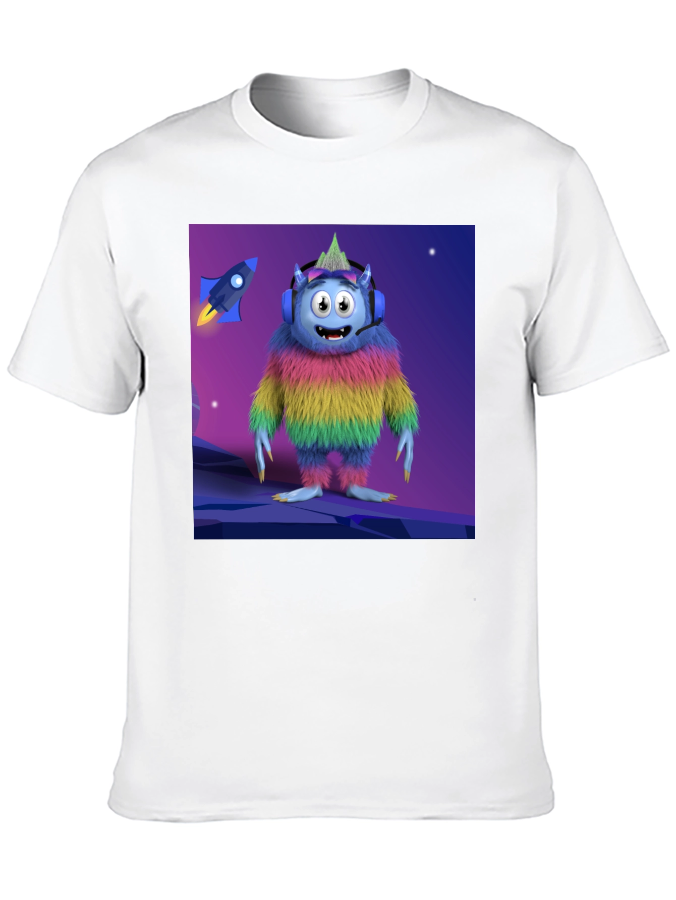 Monster Graphic Tee - Black Cotton Blend