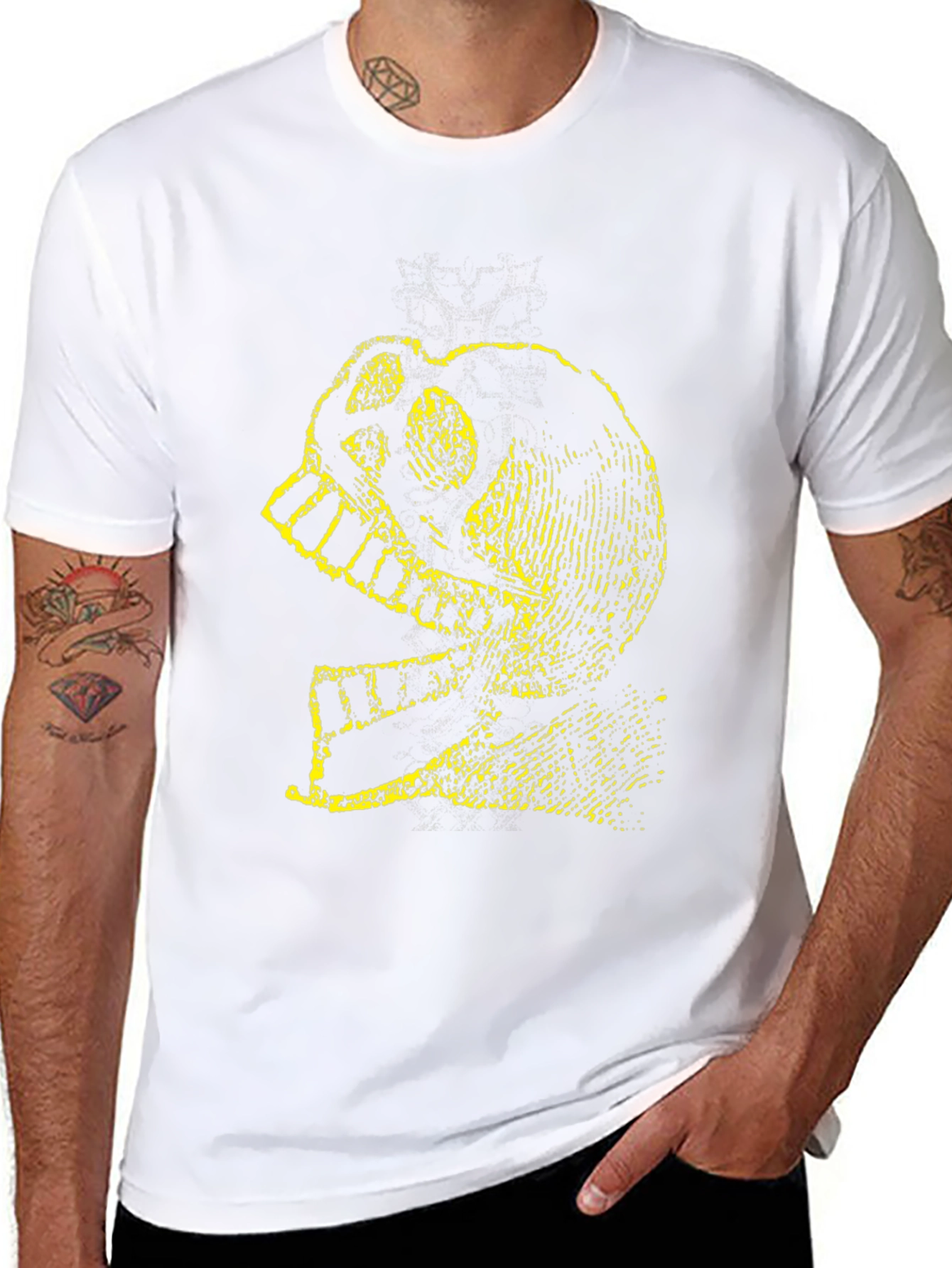 Skull Knight Graphic Tee - Black Cotton T-Shirt