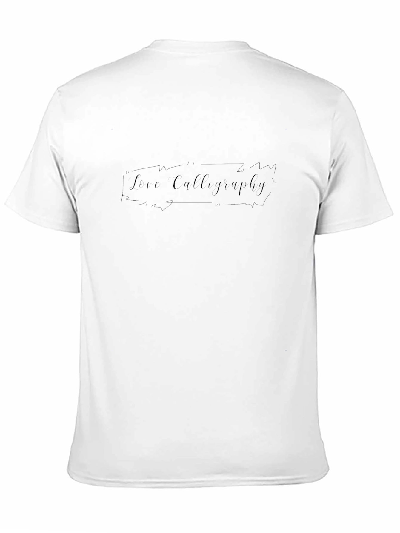 Mens Black Love Calligraphy Graphic Tee
